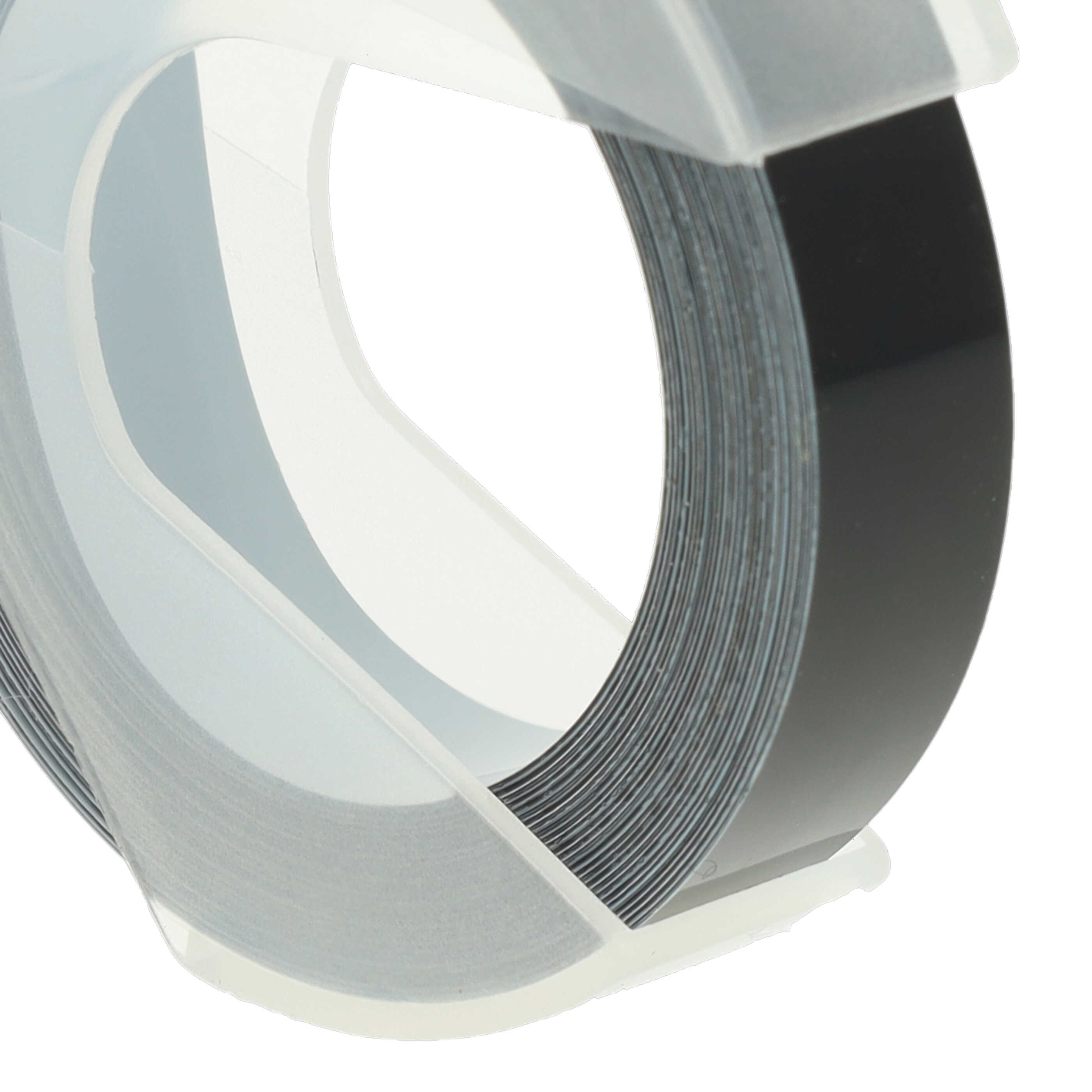 3x 3D Embossing Label Tape replaces Dymo 520109, 0898130, S0898130 - 9 mm White to Black