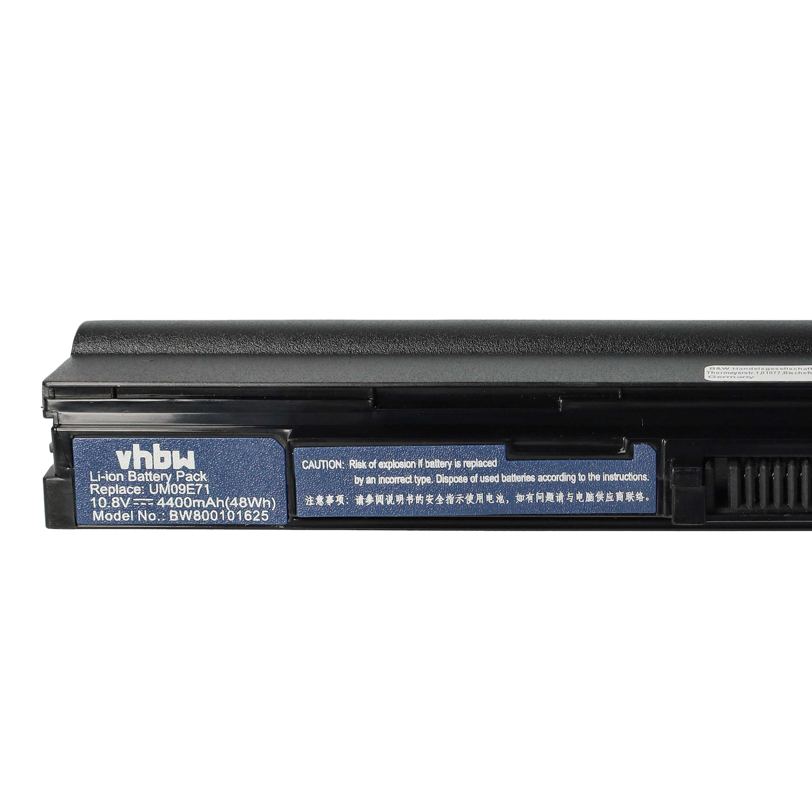 Akumulator do laptopa zamiennik Acer 934T2039F, 934T2055F, AK.006BT.033 - 4400 mAh 11,1 V Li-Ion, czarny