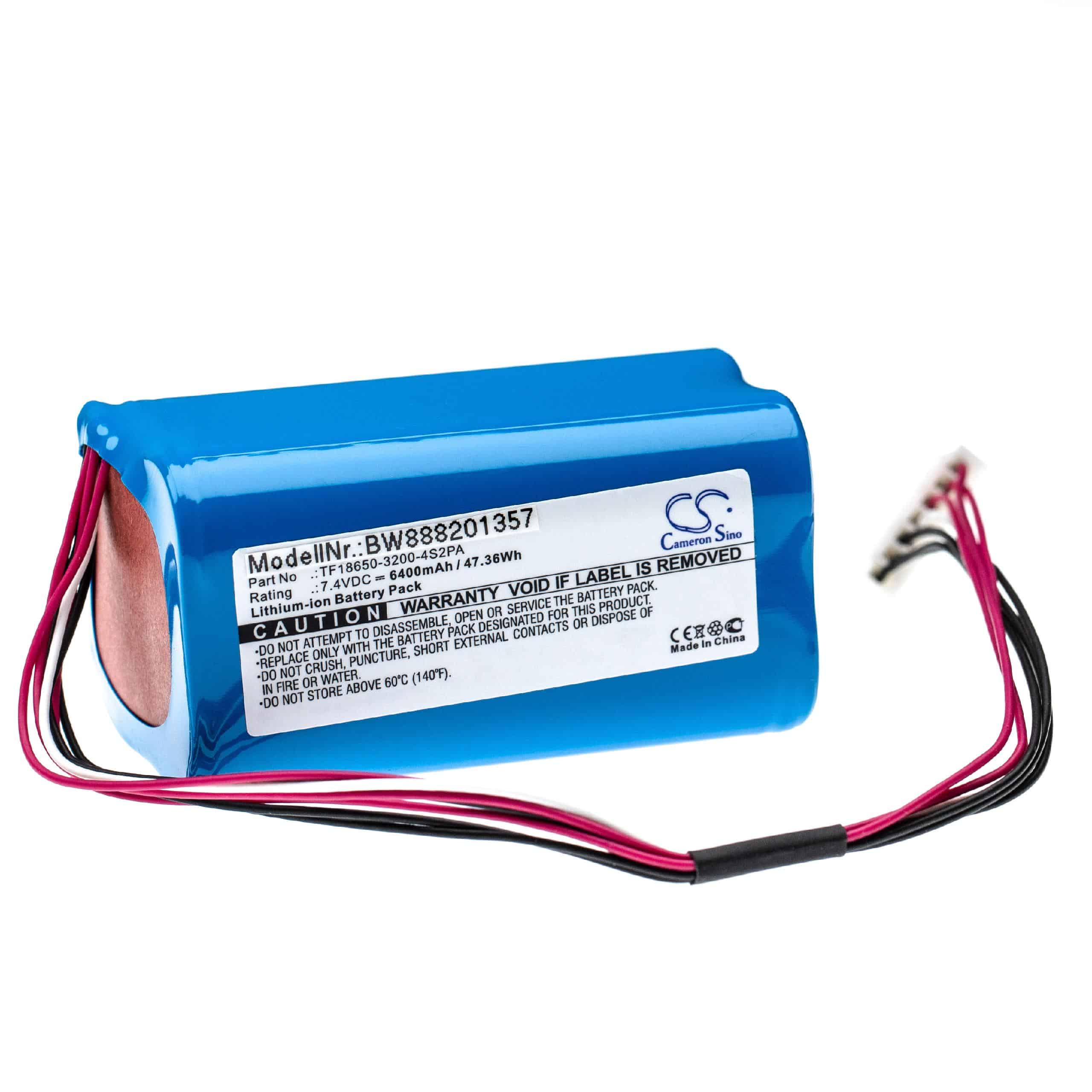 Batterie remplace Marshall TF18650-3200-4S2PA, C196A1 pour enceinte Marshall - 6400mAh 7,4V Li-ion
