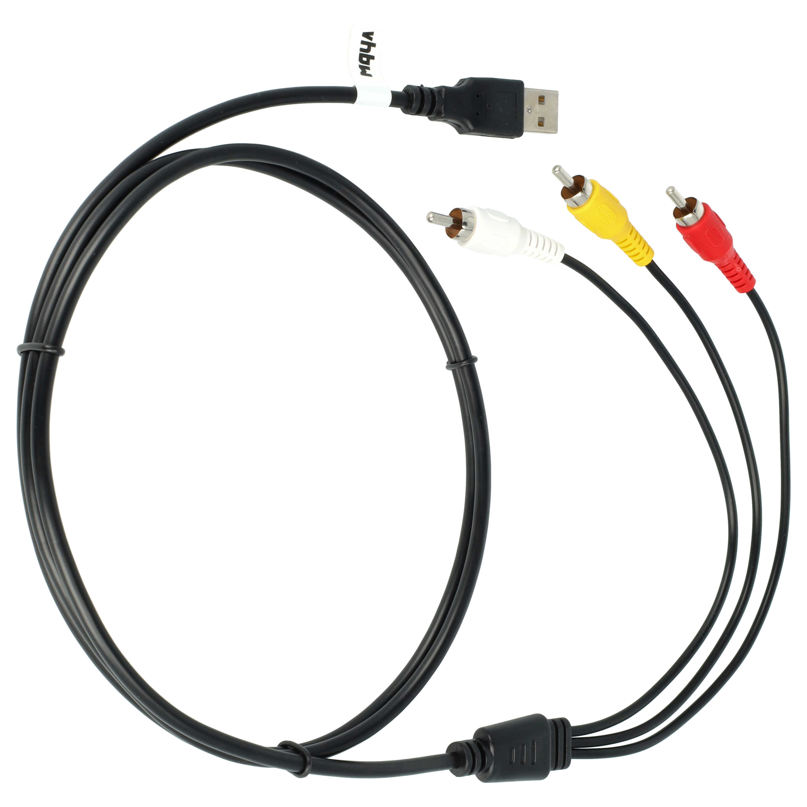vhbw USB auf Cinch AV-Kabel kompatibel mit HDD-Playern, Stereo-AV-Anlagen - USB A 2.0 Stecker auf 3 Cinch Stec