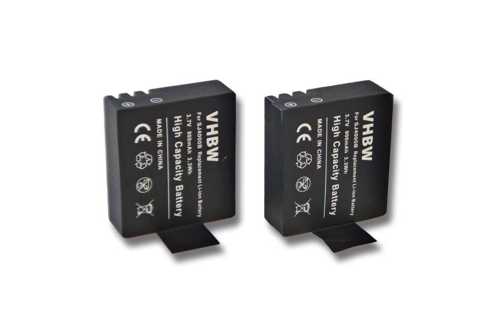 Batteries (2x pièces) remplace EKEN PG1050 pour caméscope - 900mAh 3,7V Li-ion avec puce