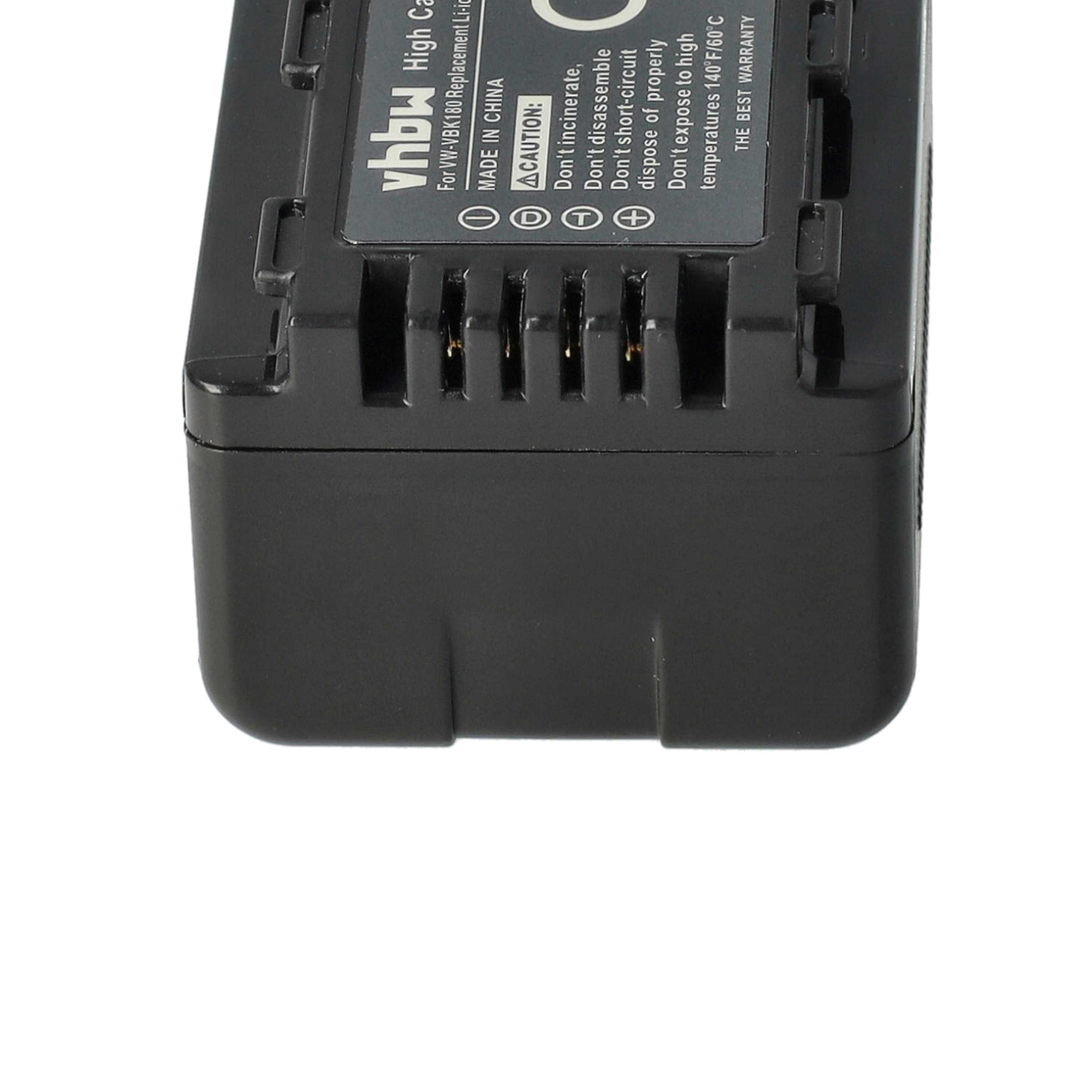 Videocamera 3x Battery replaces Panasonic VW-VBK180, VW-VBK360, VW-VBK180-K - 1600 mAh 3.6 V Li-Ion