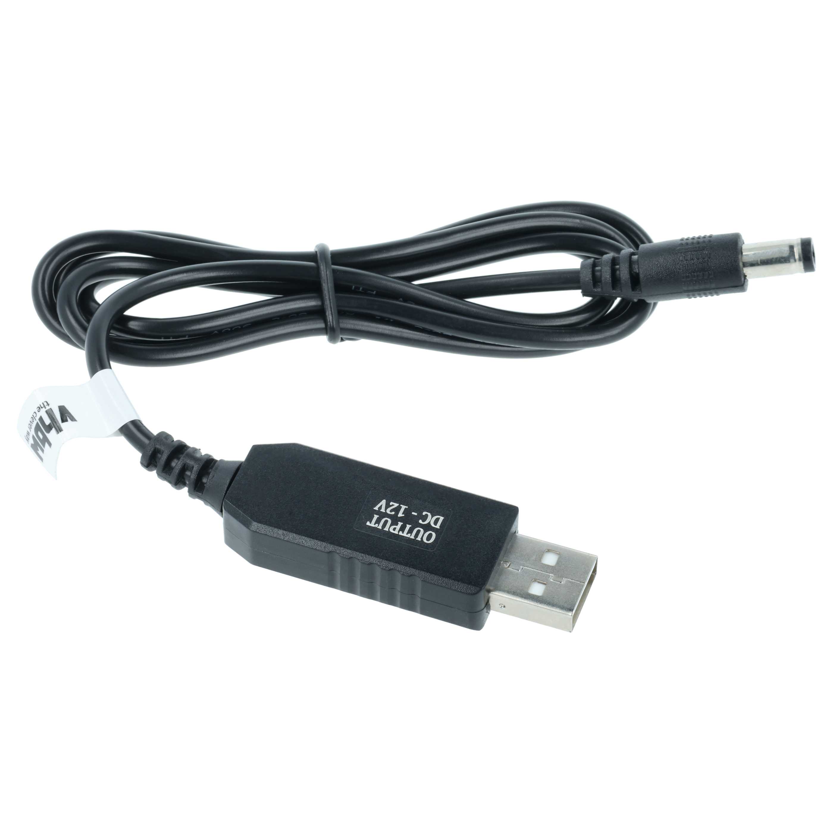 USB Charging Cable to 5,5 x 2,5 mm Barrel Connector - 5 V / 2 A to 12 V / 0,7 A
