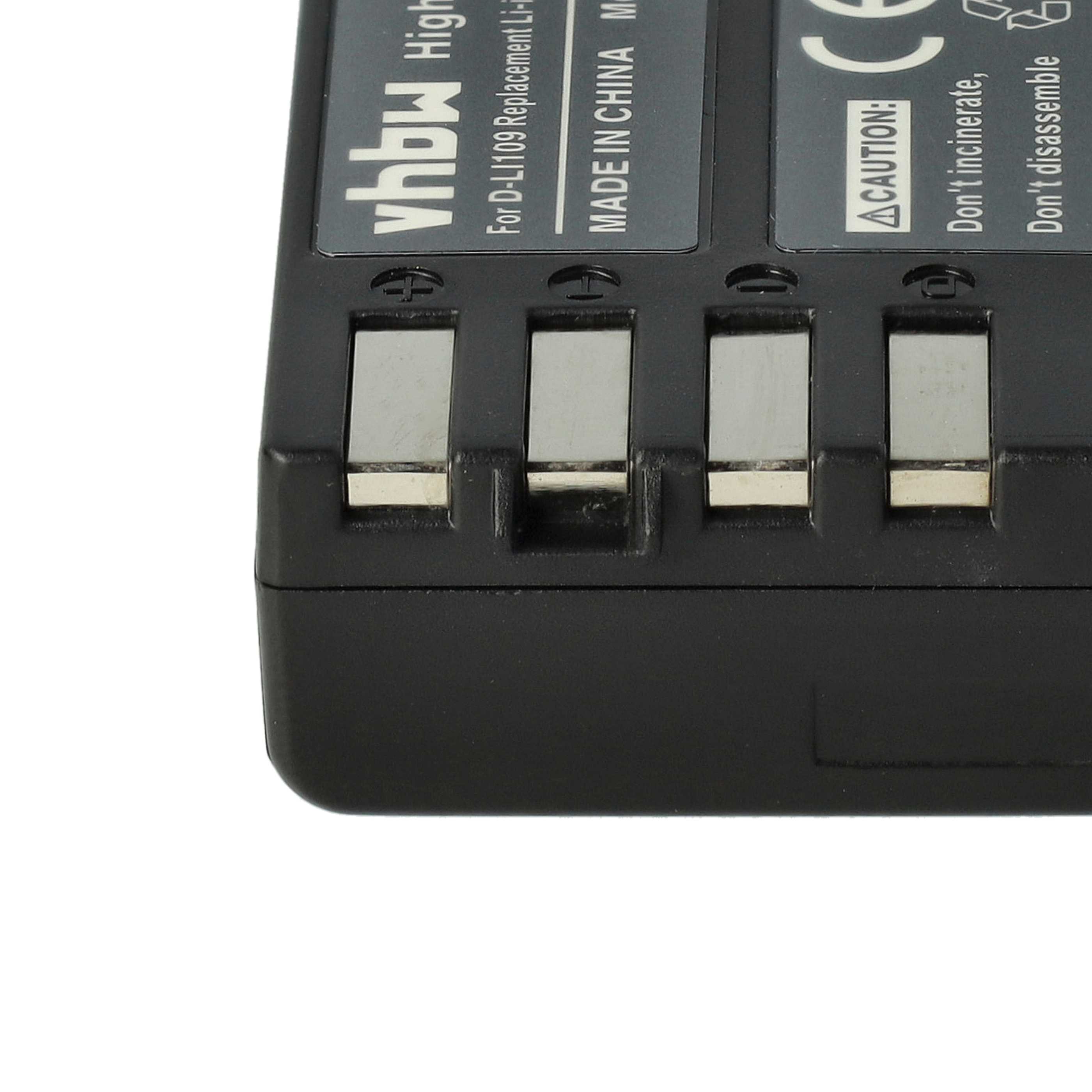 2x Battery replaces Pentax D-Li109 - 900mAh, 7.2V, Li-Ion