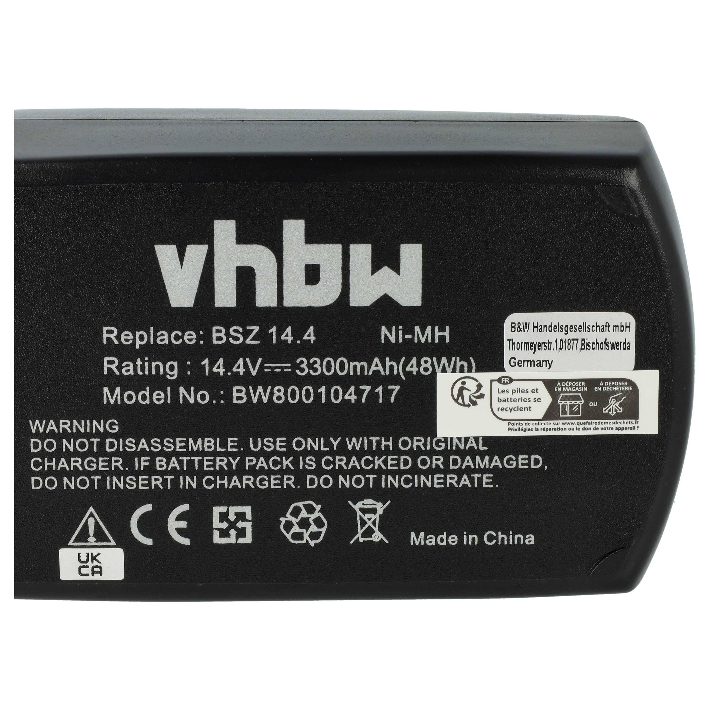 Akumulator do elektronarzędzi zamiennik Metabo 6.25475, 6.25476, 6.25482, 6.25481 - 3300 mAh, 14,4 V, NiMH