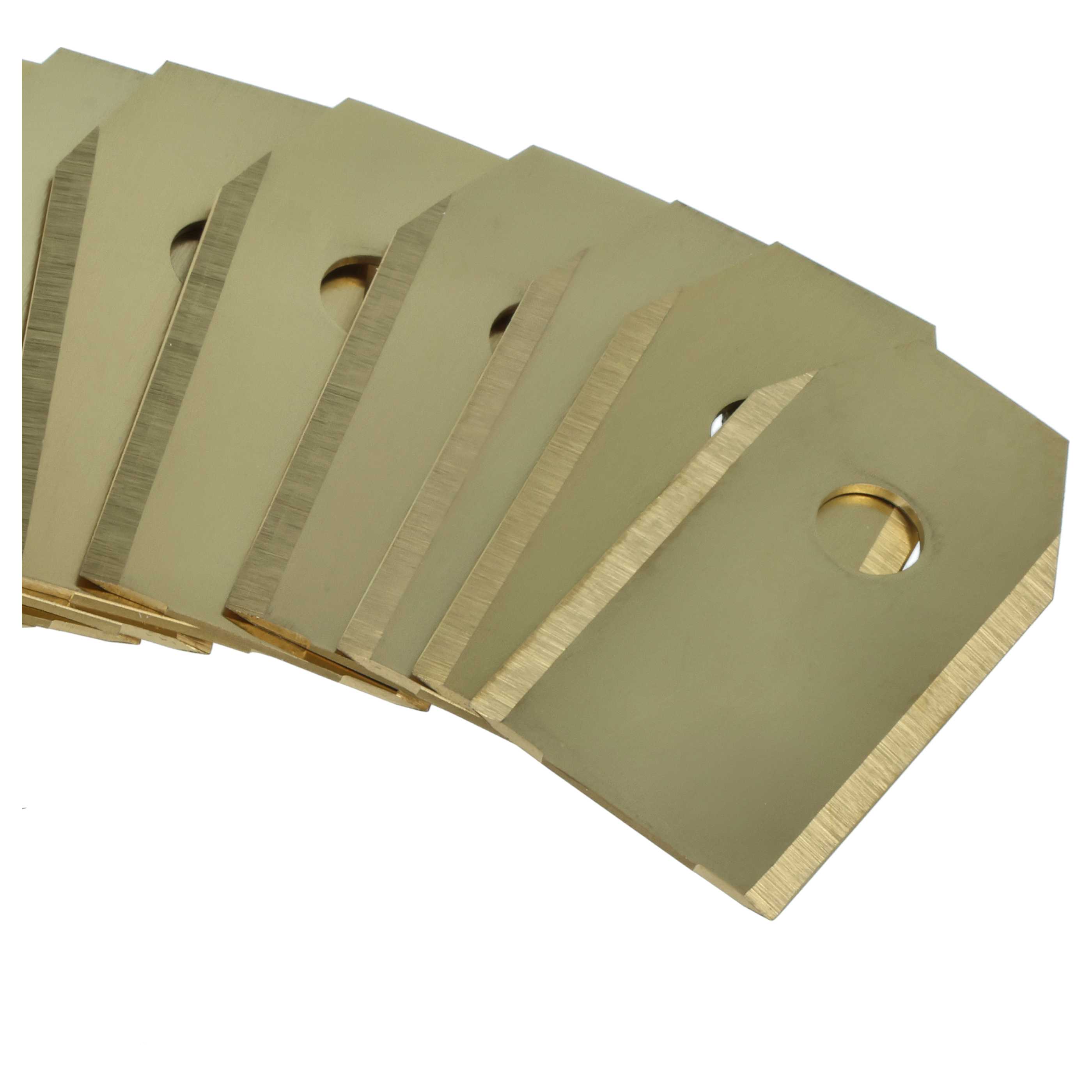 9x Lames remplace 505127801, 408720, 505127802 pour tondeuse – Couteaux apatite de titane, Silber Gold
