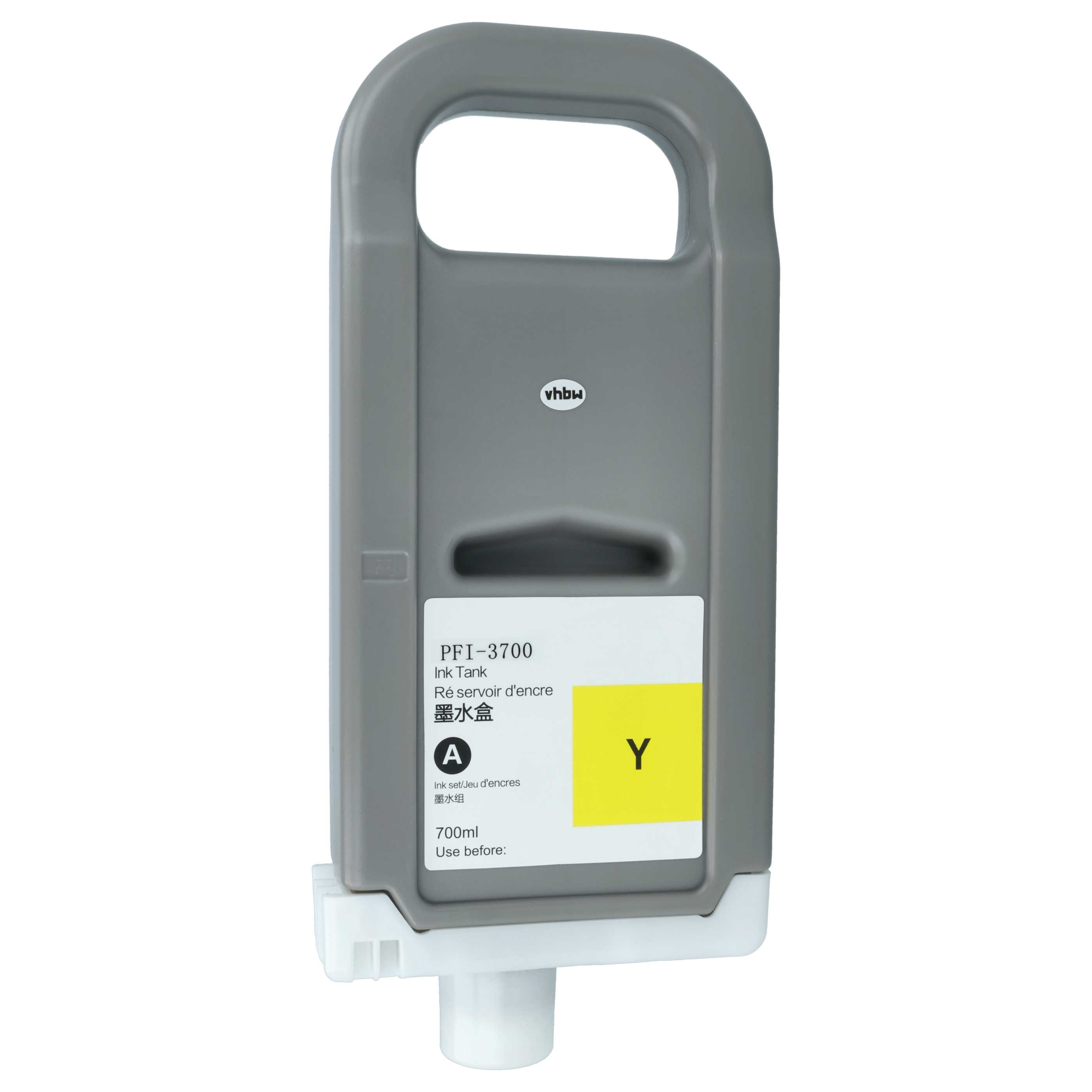 Ink Cartridge as Exchange for Canon PFI-3700 Y for Canon Printer - Yellow 700 ml