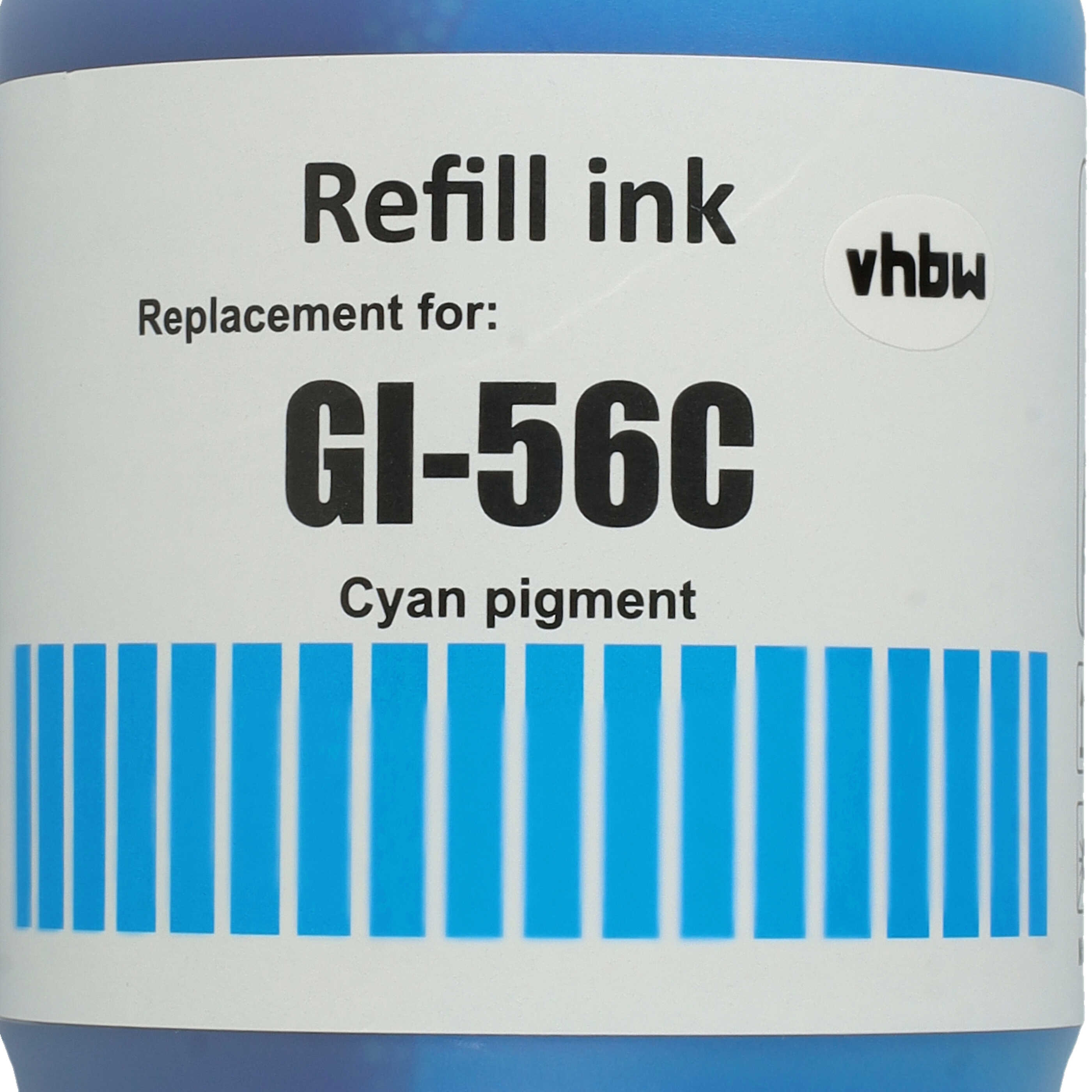 Encre rechargable Cyan remplace Canon GI-56C, 4430C001 pour imprimante Canon - Pigmentée, 135ml
