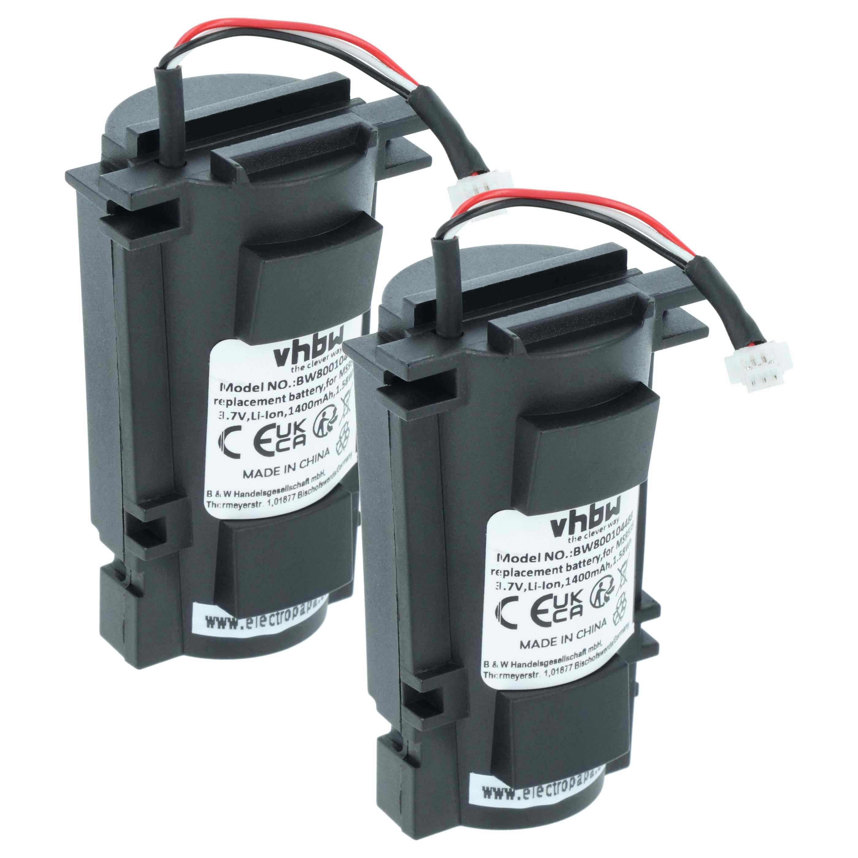 2x Battery replaces 46-00518, 00-06260A, 46-46870 for Metrologic Barcode Scanner POS - 1400 mAh 3.7 V