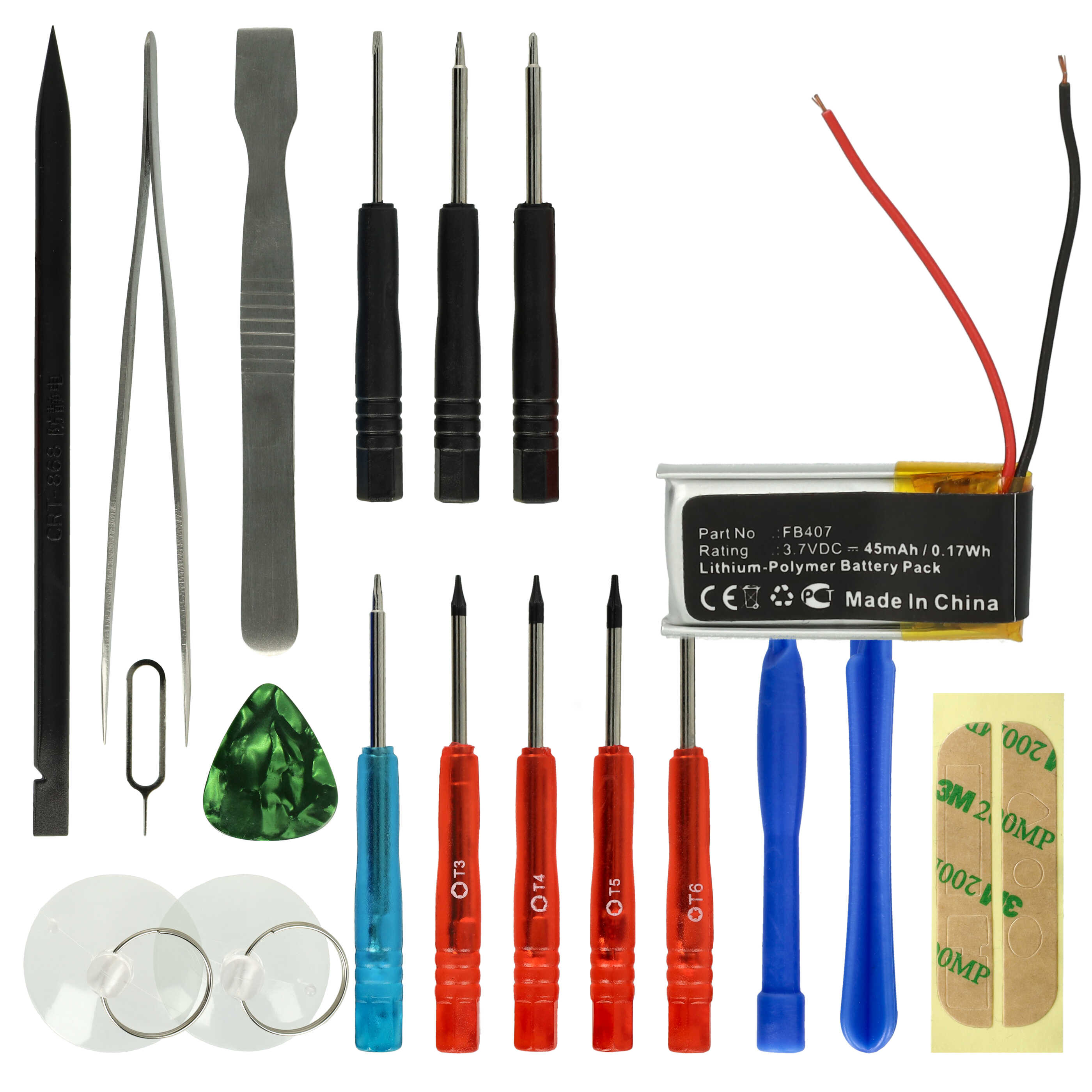 Smartwatch Battery replaces Fitbit FB407 - 45 mAh 3.7 V Li-polymer + Tools