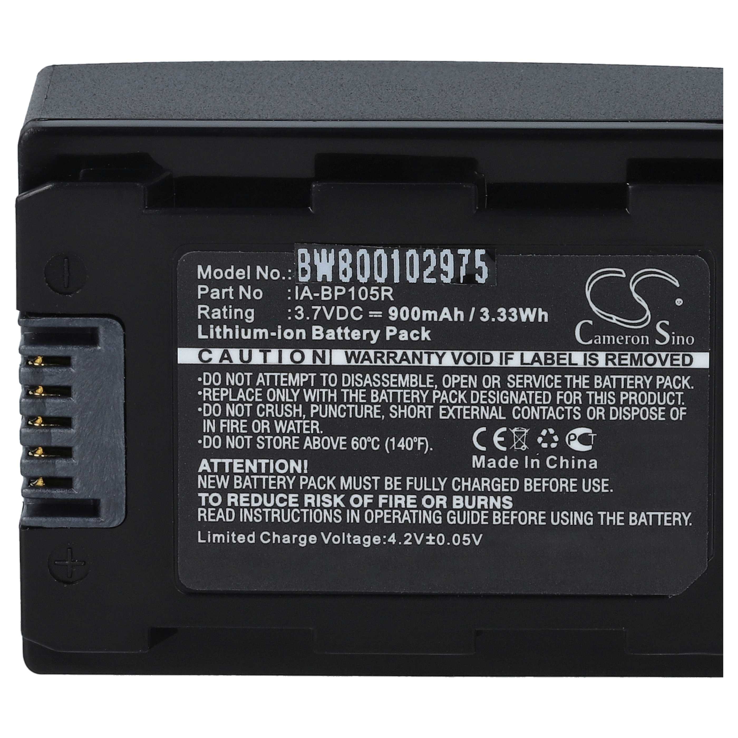 Videocamera 3x Battery replaces Samsung IA-BP105R - 1100 mAh 3.7 V Li-Ion