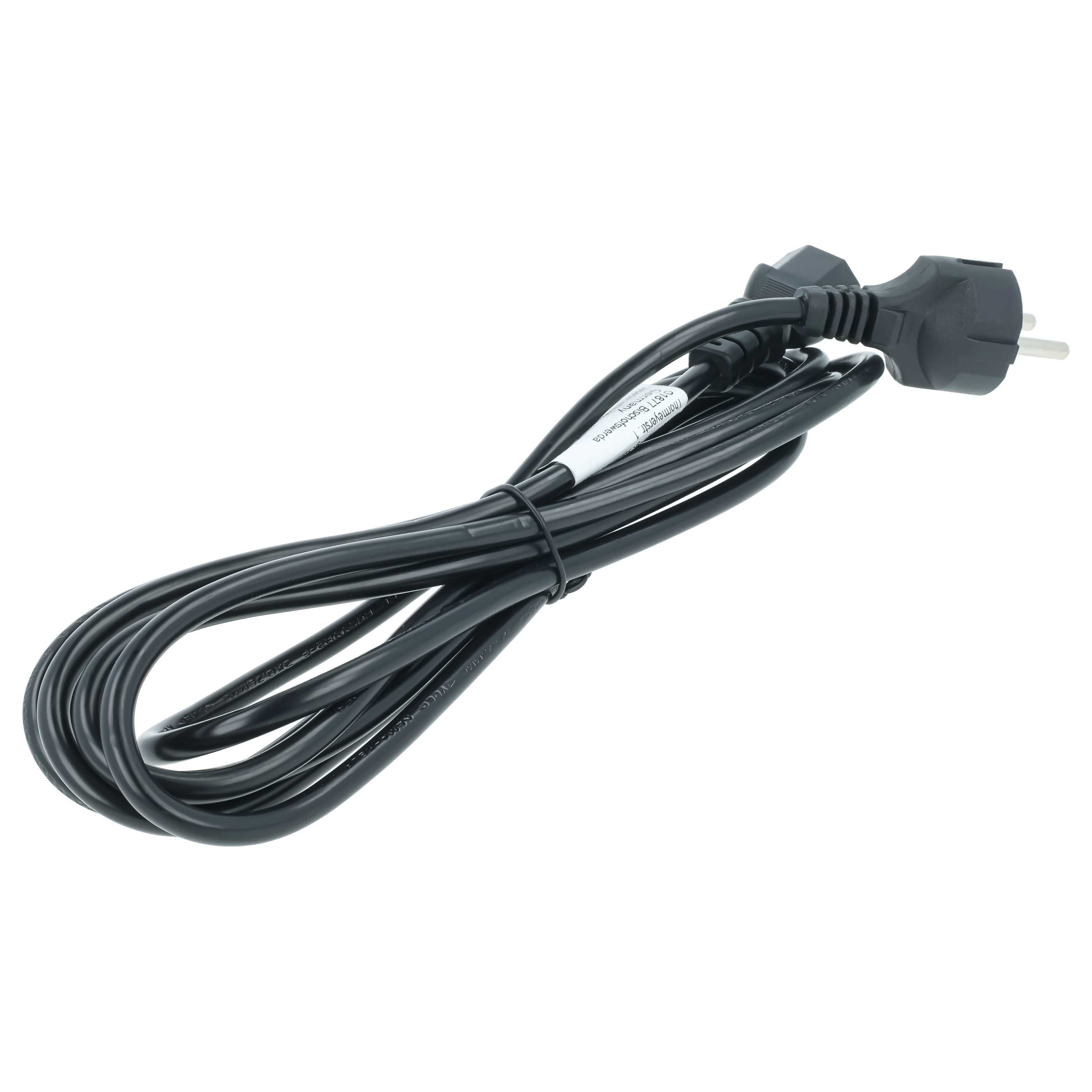 2x C13 Power Cable Euro Plug suitable for Devices e.g. PC Monitor Computer - 3 m