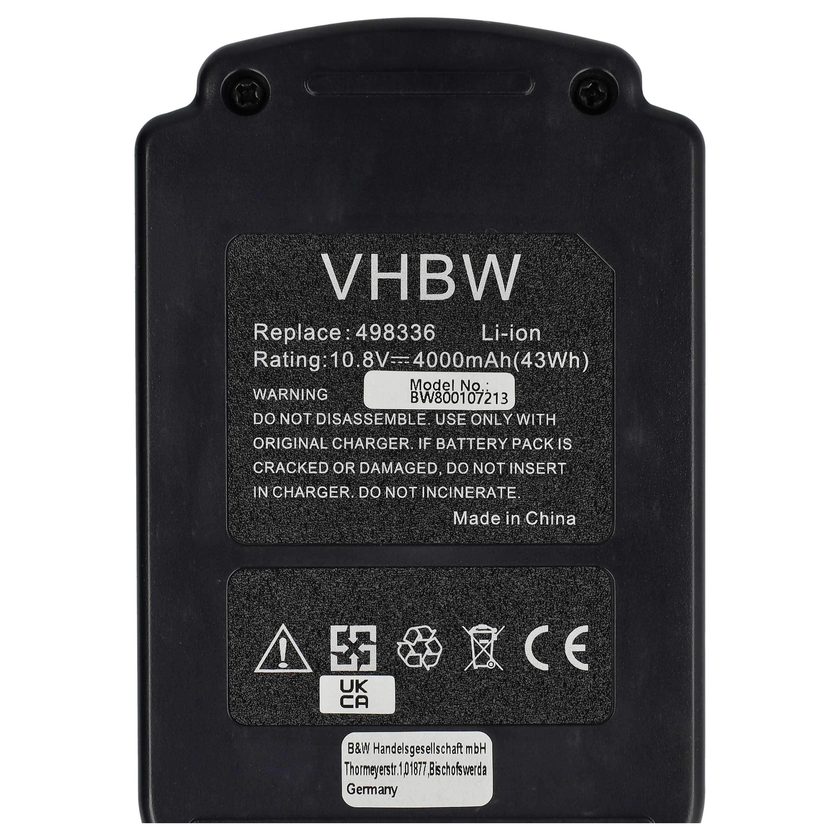 Battery replaces Festo Festool BPS12 LI, 495479, 494831 Electric Power Tool - 4000 mAh, 10.8 V, Li-Ion