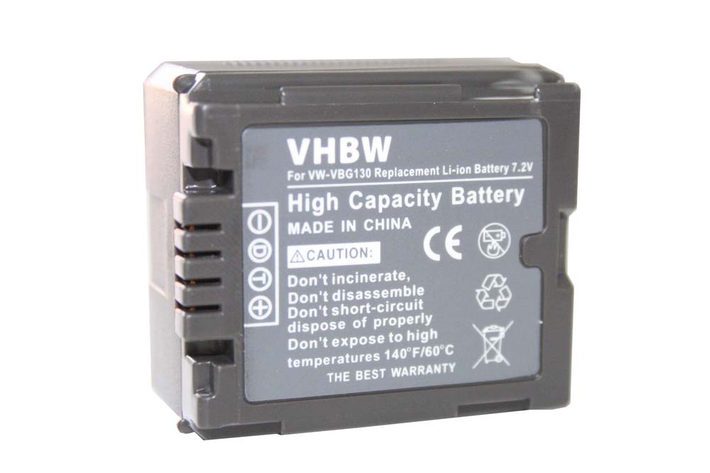 Batteria per videocamera sostituisce Panasonic VW-VBG070 Panasonic - 1000mAh 7,2V Li-Ion con infochip