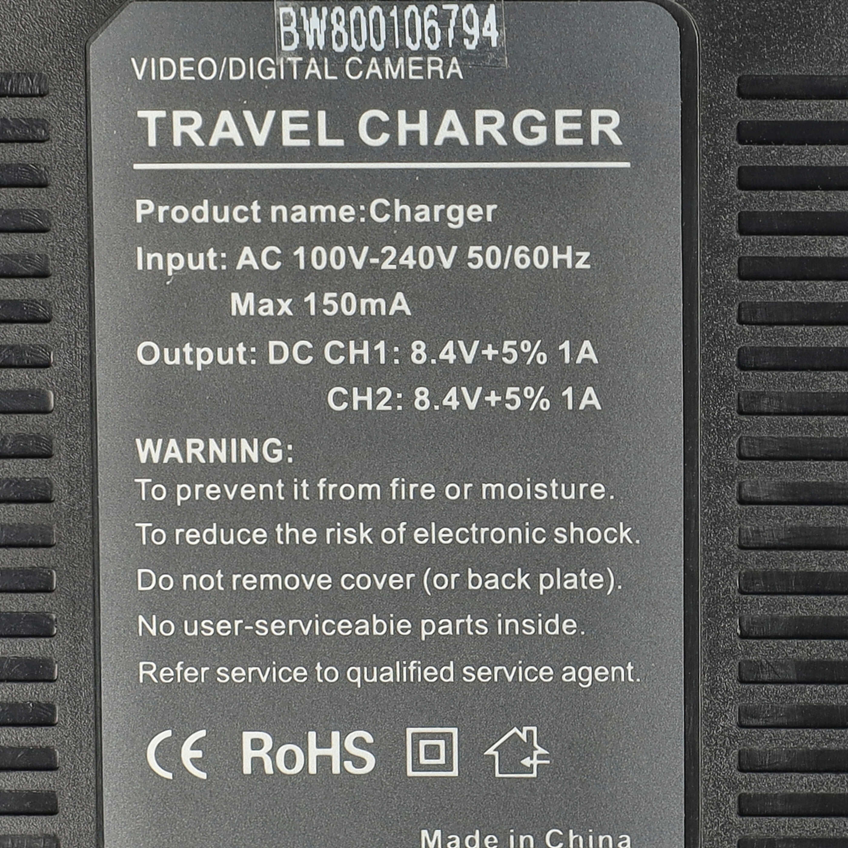 Battery Charger suitable for GR-D720 Camera etc. - 0.5 / 0.9 A, 4.2/8.4 V