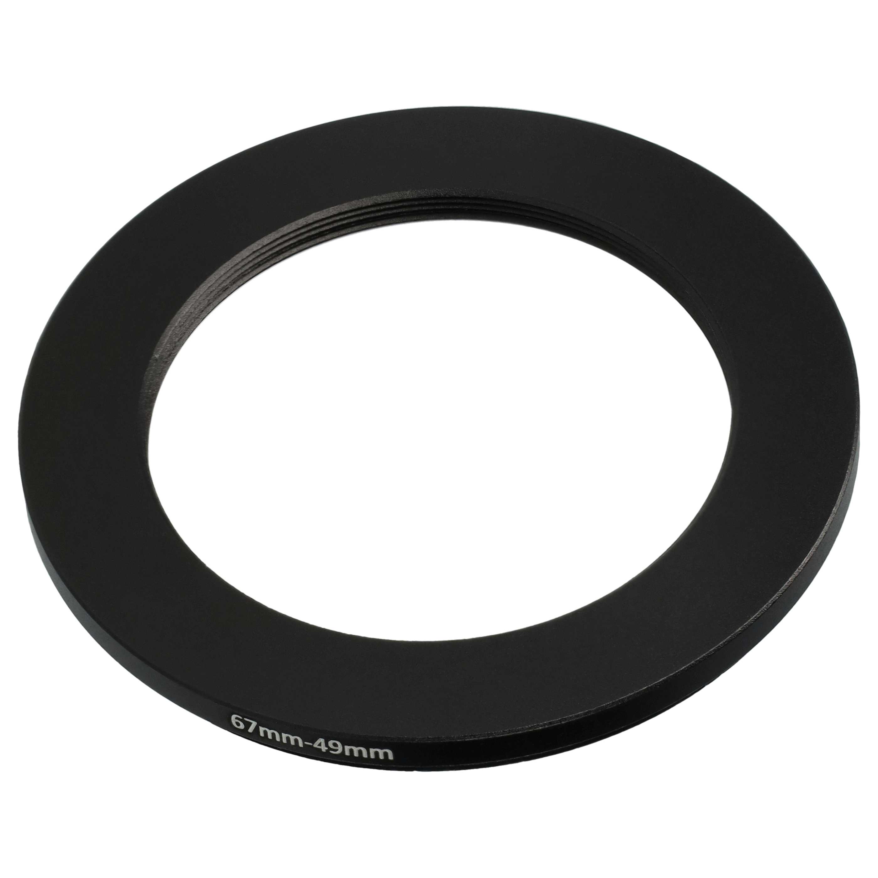 Step-Down-Ring Adapter von 67 mm auf 49 mm passend für Kamera Objektiv - Filteradapter, Metall, schwarz