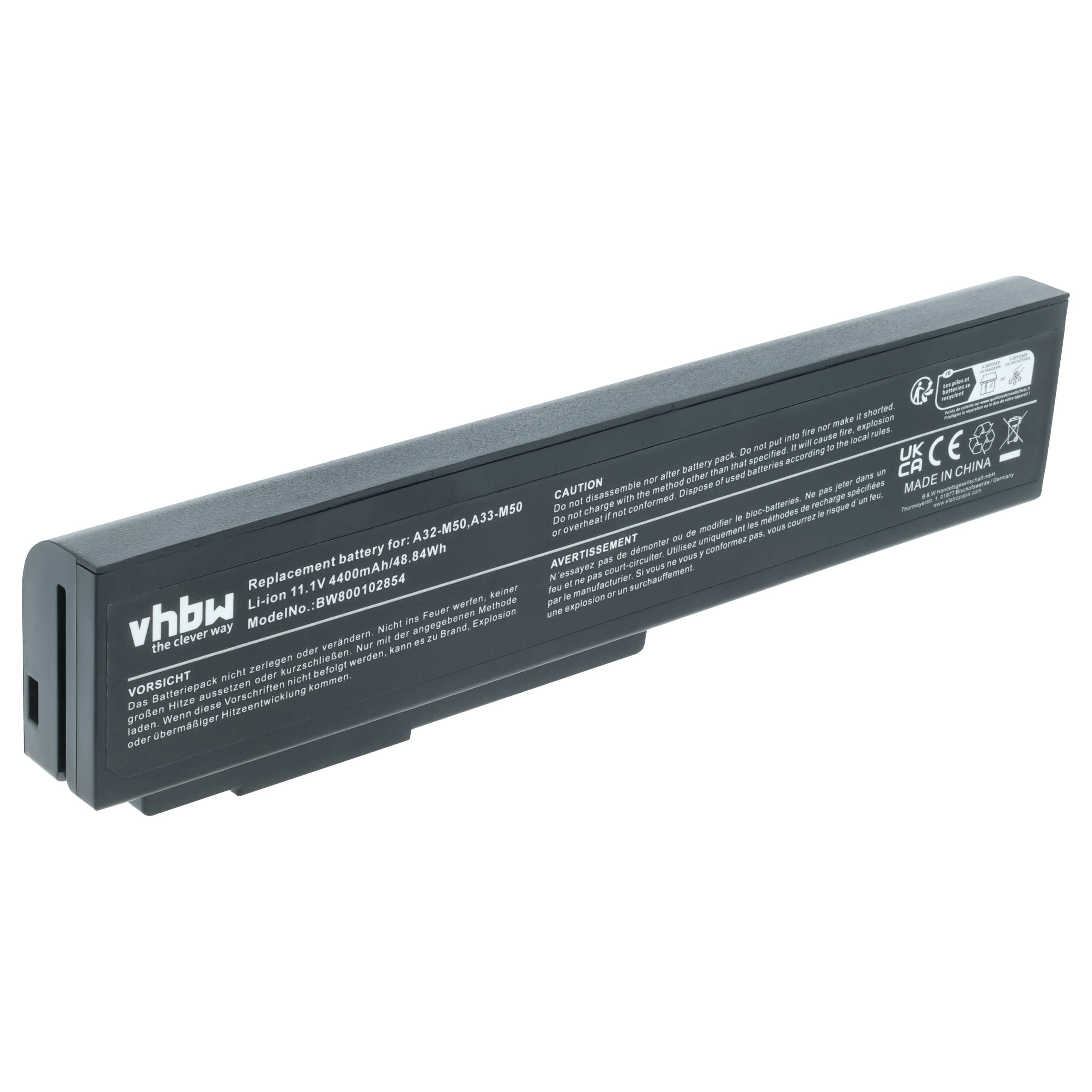 Batteria sostituisce Asus 15G10N373, 15G10N373800, 90-NED1B2100Y per notebook - 4400mAh 11,1V Li-Ion nero