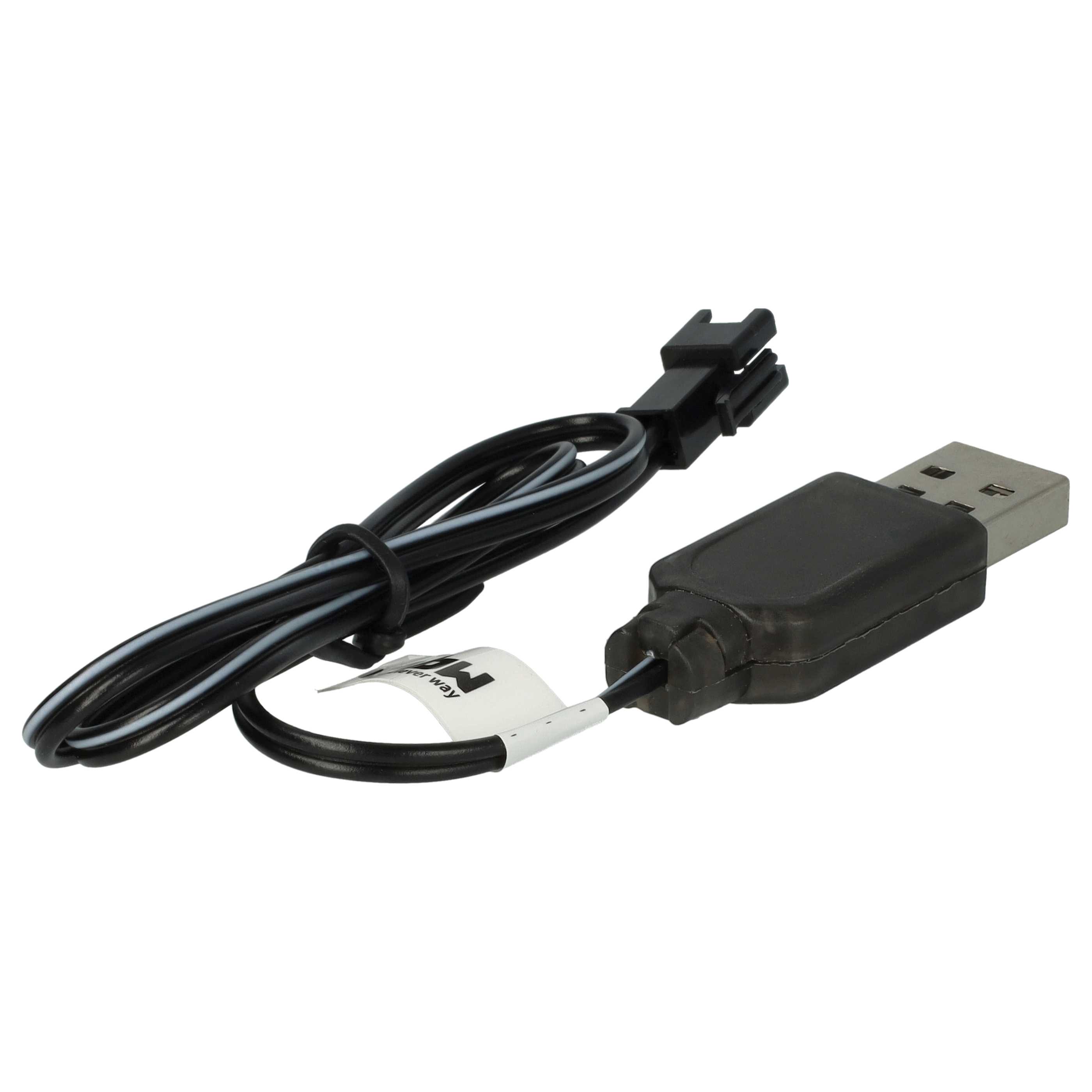 USB-Ladekabel passend für RC-Akkus mit SM-2P-Anschluss, RC-Modellbau Akkupacks - 60cm 3,6V