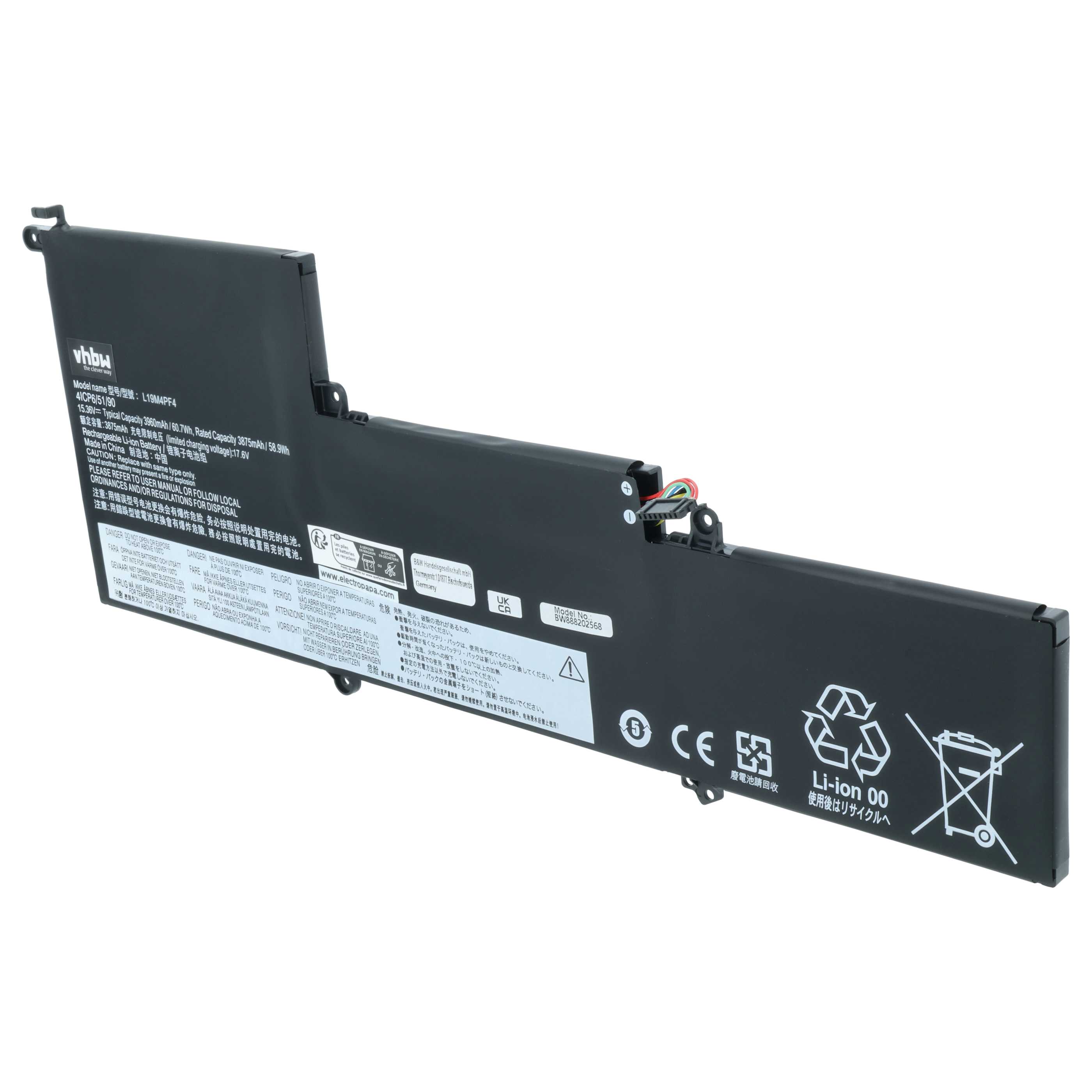 Akumulator do laptopa zamiennik Lenovo 5B10W65297, L19C4PF4, 5B10W65273, 5B10W65276 - 3850 mAh 15,36 V LiPo