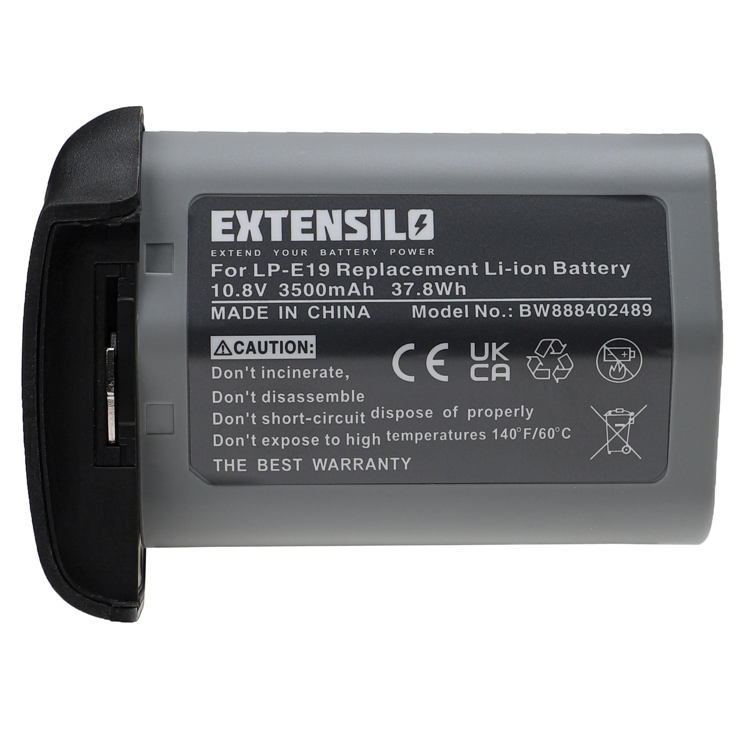 Batterie remplace Canon LP-E19 pour appareil photo - 3500mAh 10,8V Li-ion