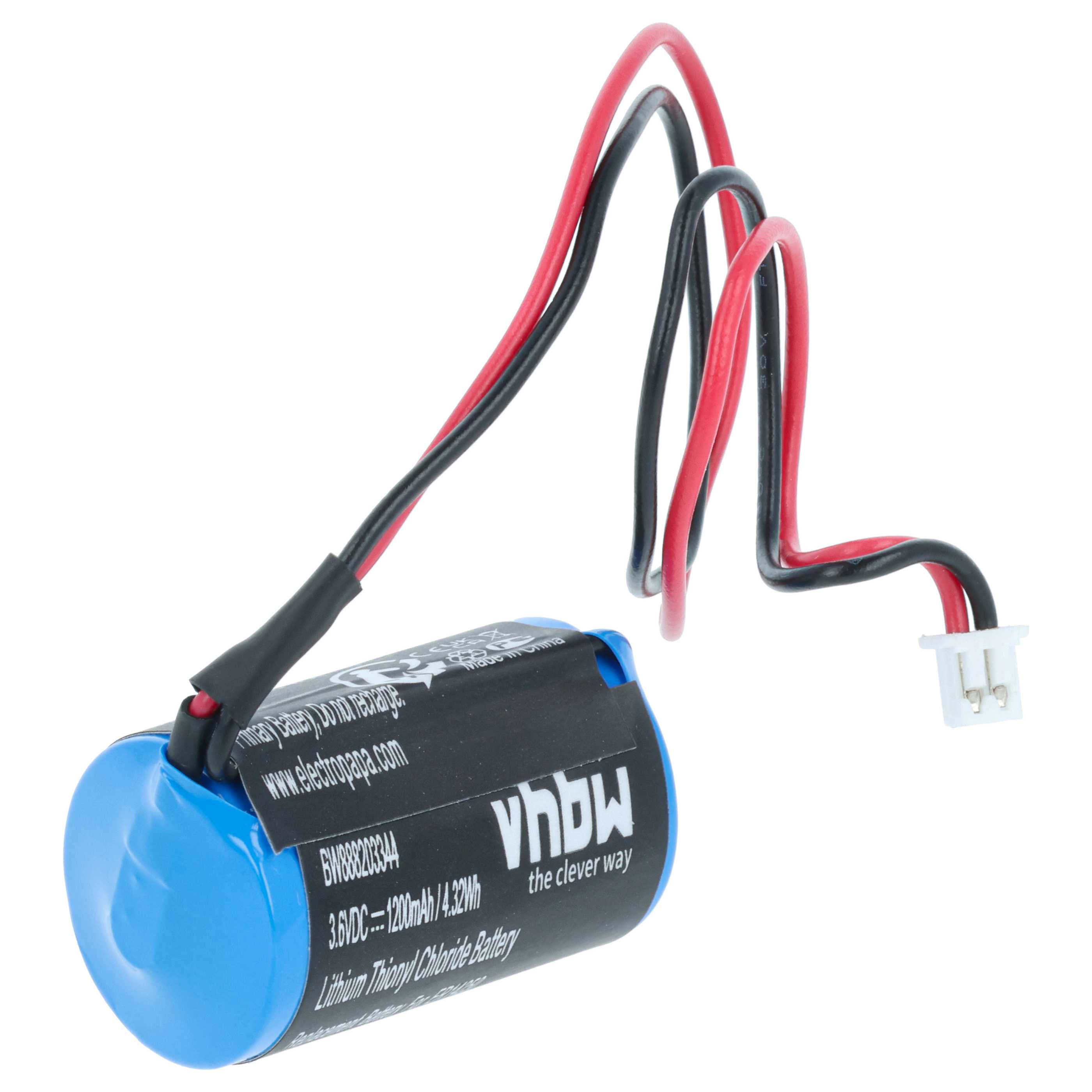 Temperature Data Logger Battery replaces Testo 0515 0175 - 1200 mAh 3.6 V Li-SOCl2