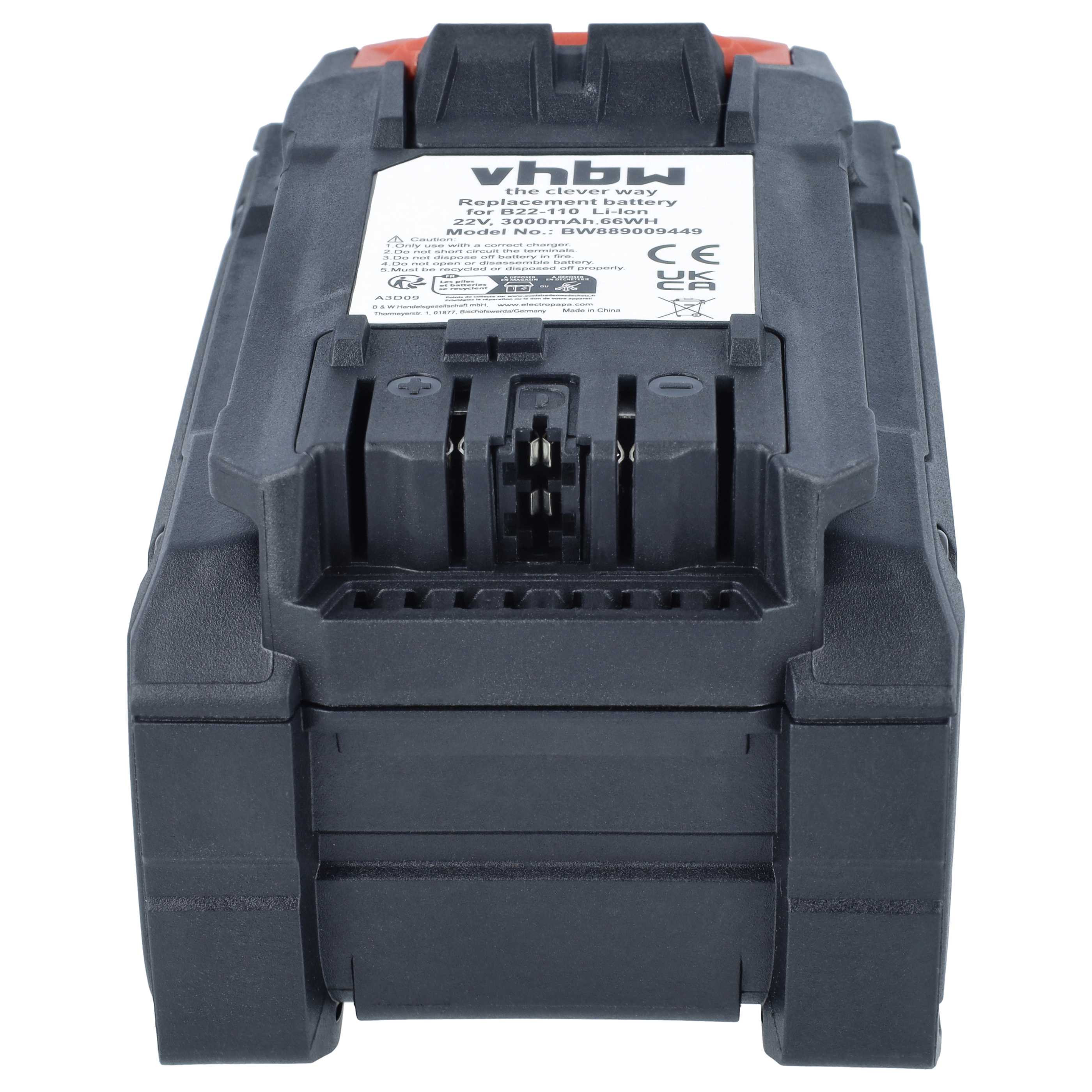 Akku 22V als Ersatz für Hilti B 22-110, B22 - 3Ah, Li-Ion