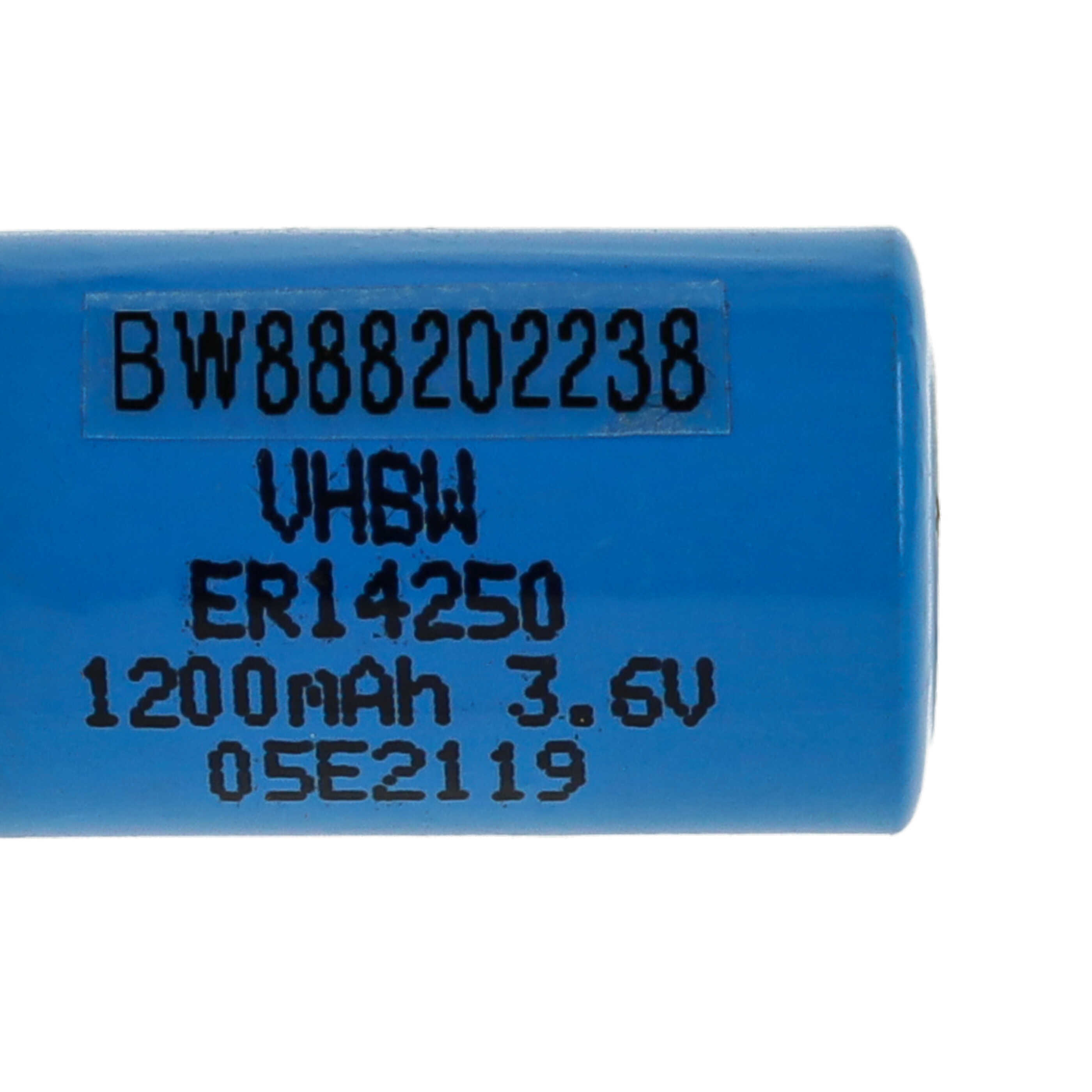 5x Bateria ER14250 zamiennik 1/2AA, 1770-XZ, 3B26, 418-0076, 60-0576-100 - 1200 mAh 3,6 V Li-SOCl2