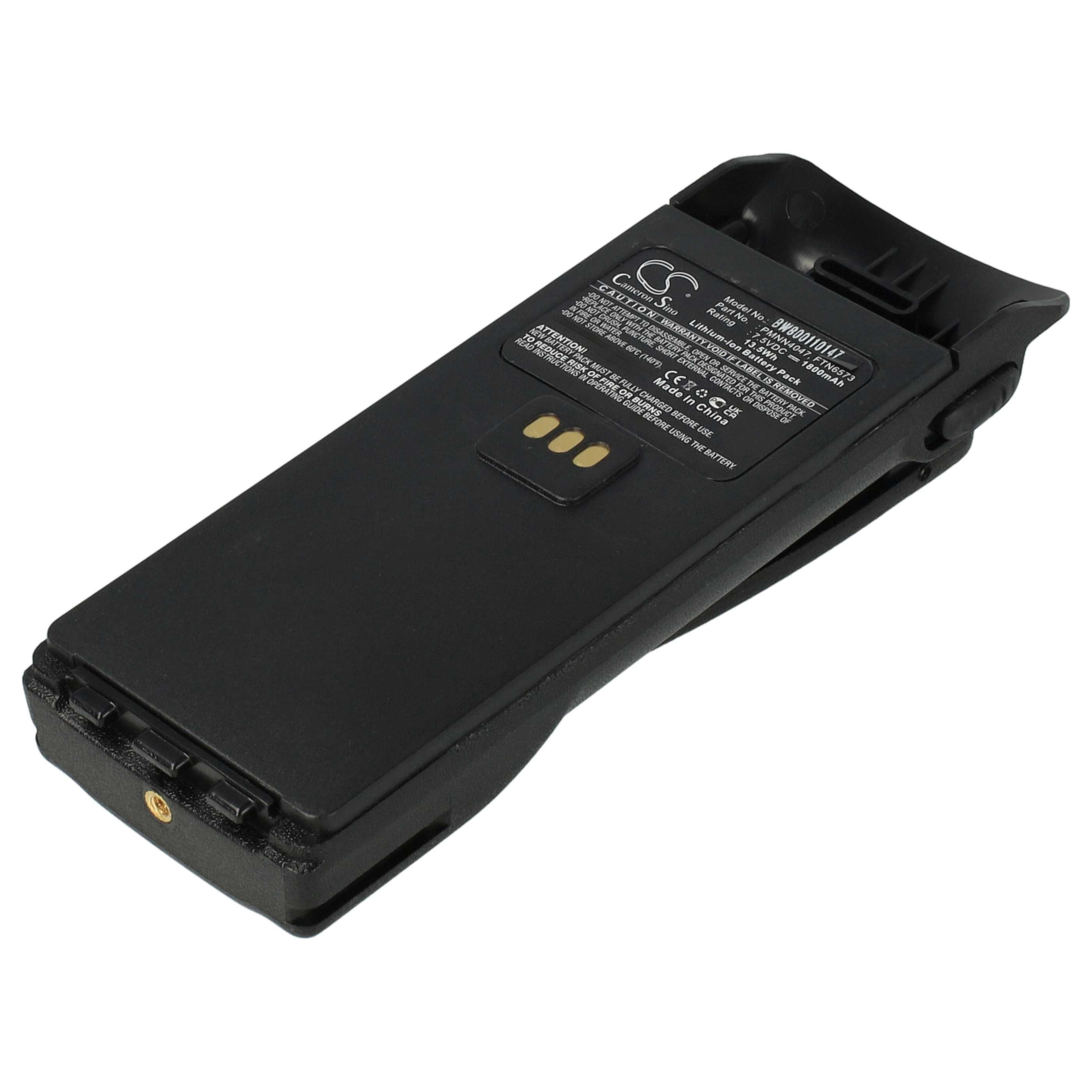 Batteria per dispositivo radio sostituisce Motorola FTN6573, PMN4047BR Motorola - 1800mAh 7,5V Li-Ion