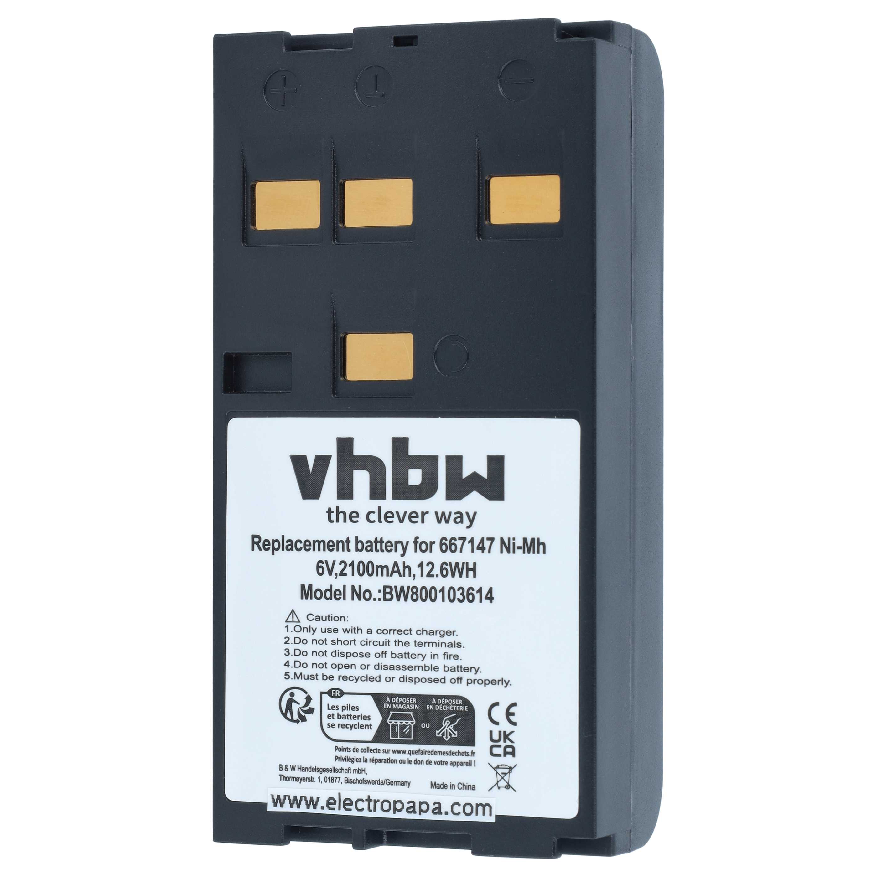 Laser Battery replaces Leica 667318, GEB121, 667147, GEB111 - 2100 mAh 6 V NiMH