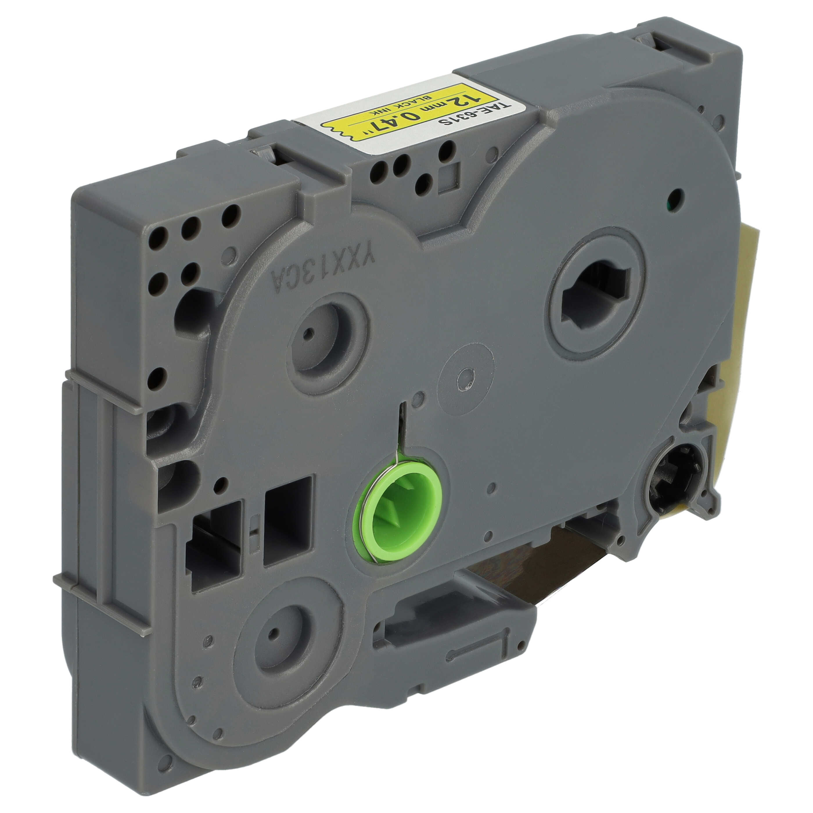 Label Tape replaces Brother TZE-631S - 12 mm Black to Yellow