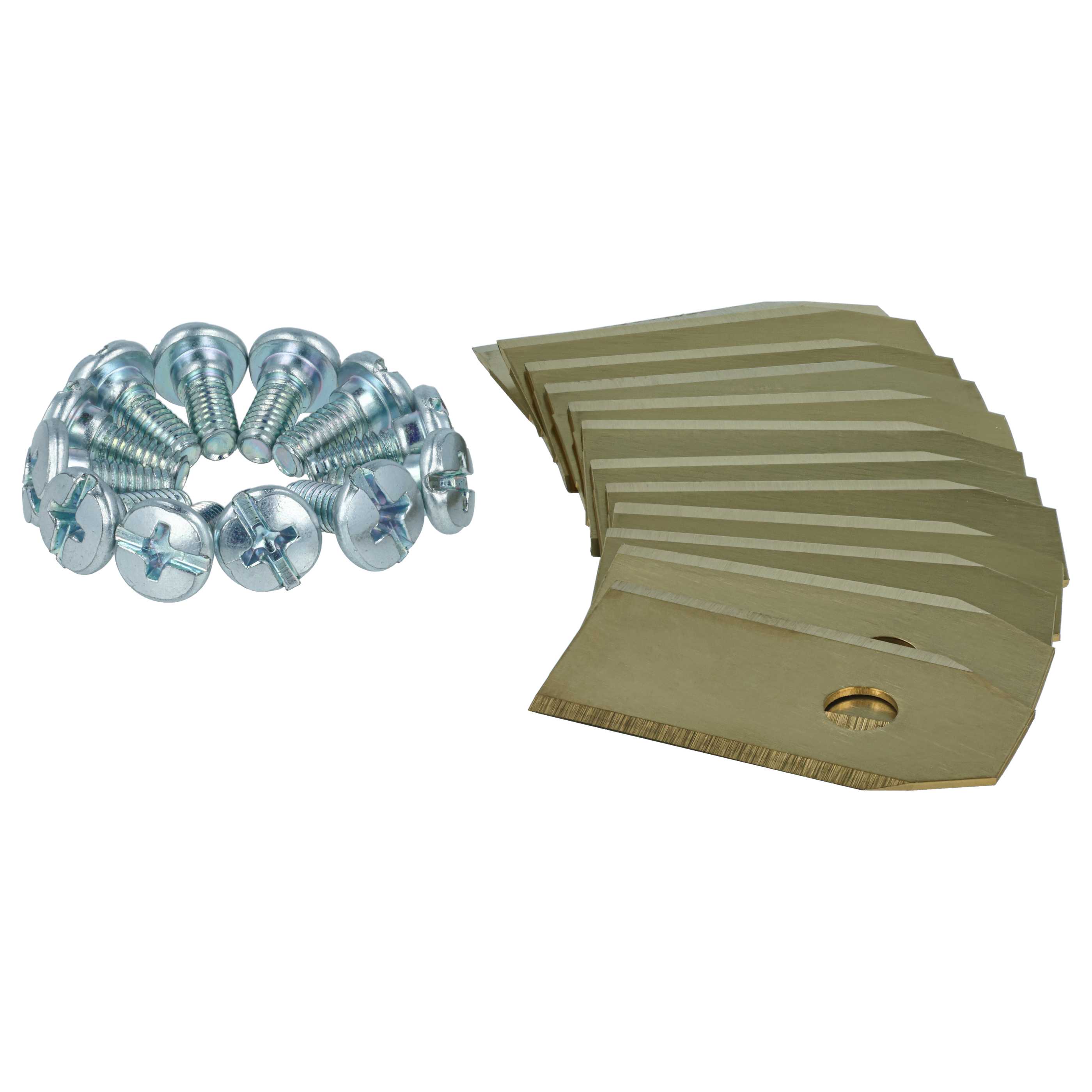 12x Lames remplace 505127801, 408720, 505127802 pour tondeuse – Couteaux apatite de titane, Silber Gold