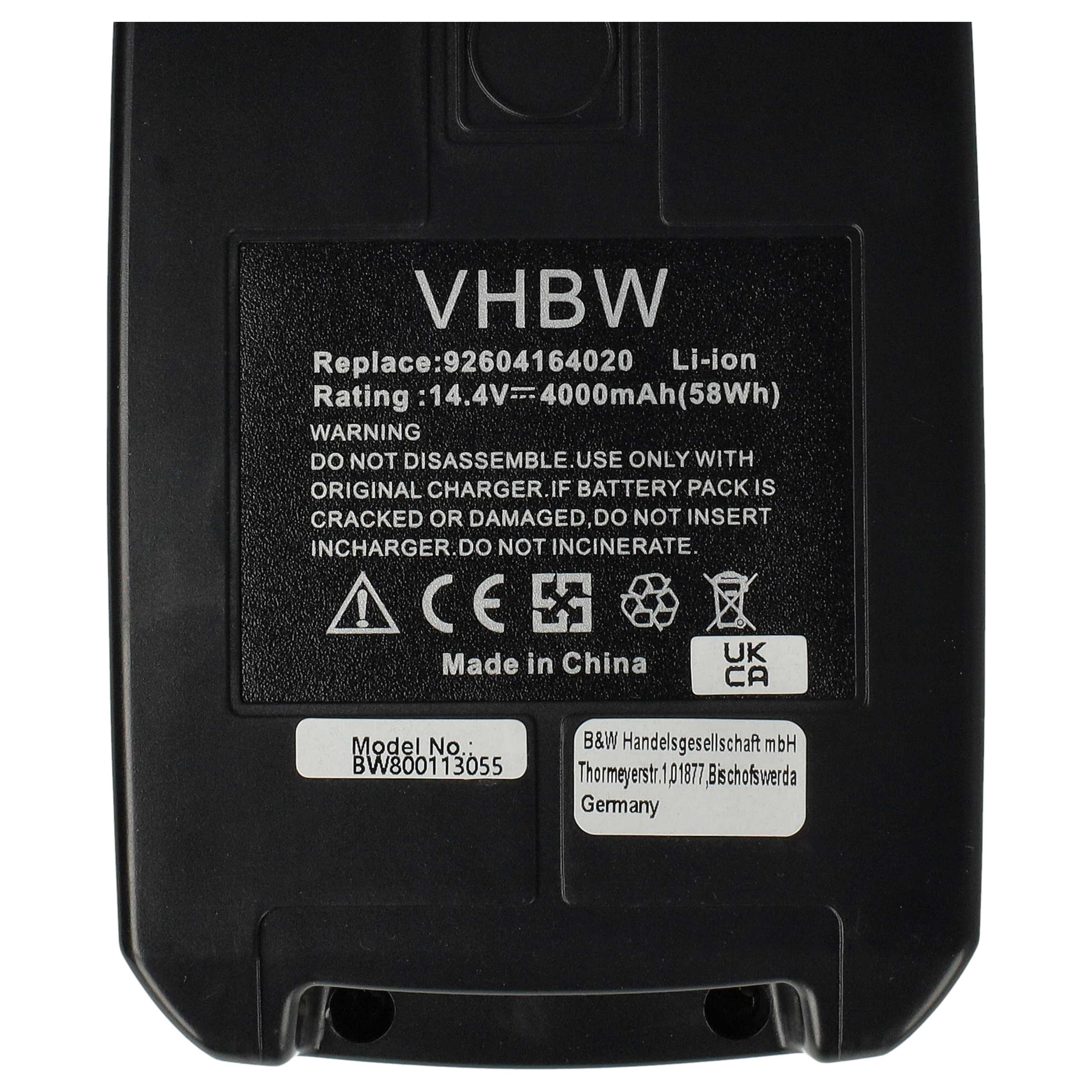 Battery replaces Fein B14A.164.01, 92604164020 Electric Power Tool - 4000 mAh, 14.4 V, Li-Ion