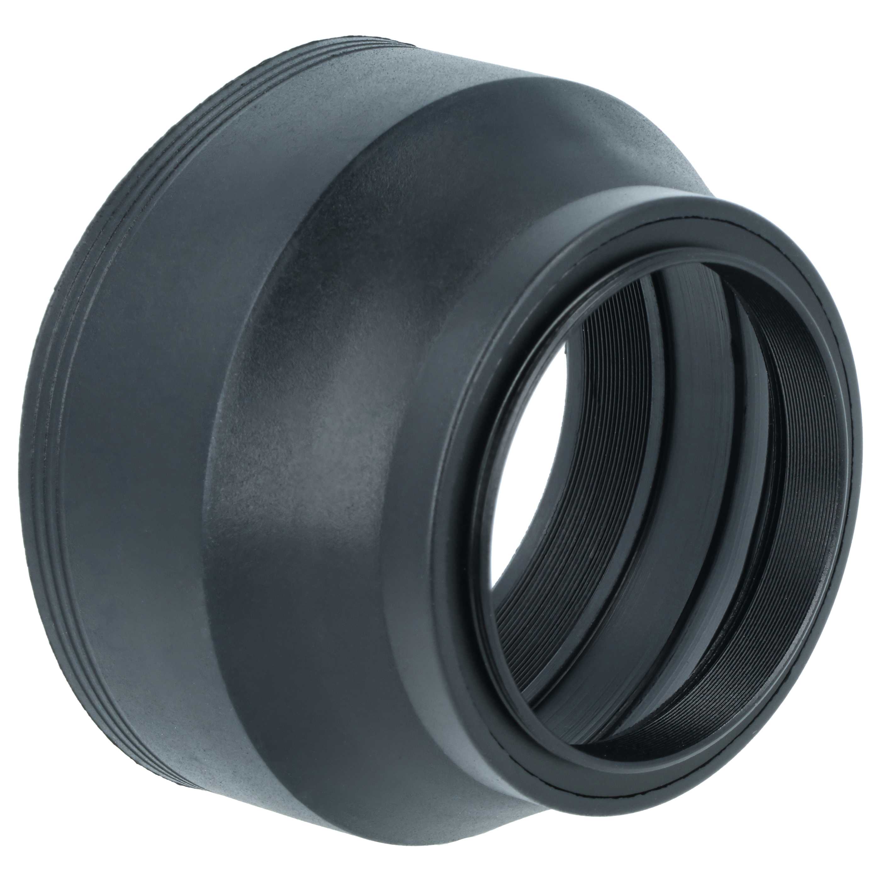 Lens Hood suitable for Fujifilm, Leica, Pentax, Panasonic Camera with 49 mm Diameter etc., rubber, black