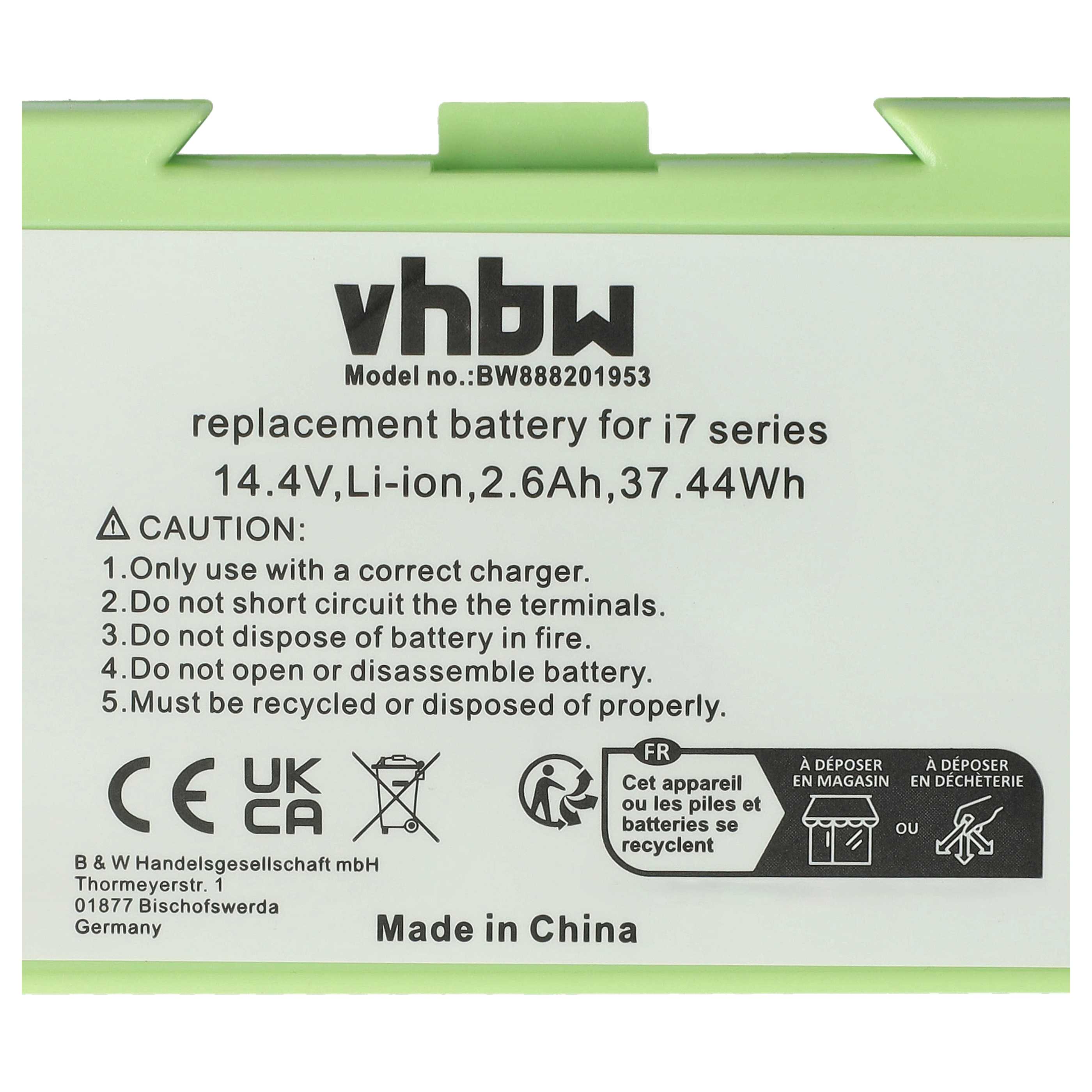 Battery Replacement for iRobot ABL-D2, ABL-D1, 4624864 for - 2200mAh, 14.4V, Li-Ion