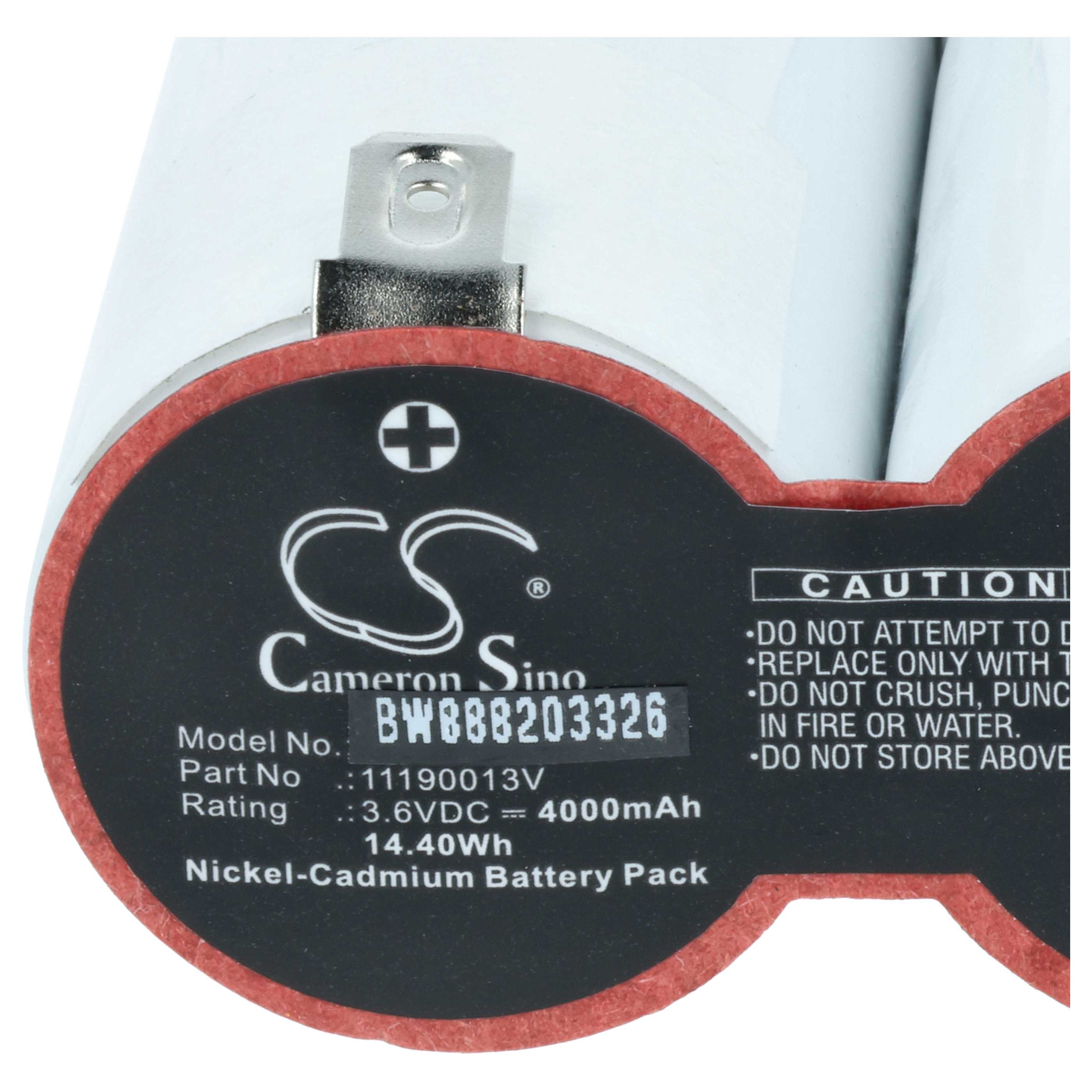 Batteria per illuminazione di emergenza sostituisce Van Lien 11190013V - 4000mAh 3,6V NiCd