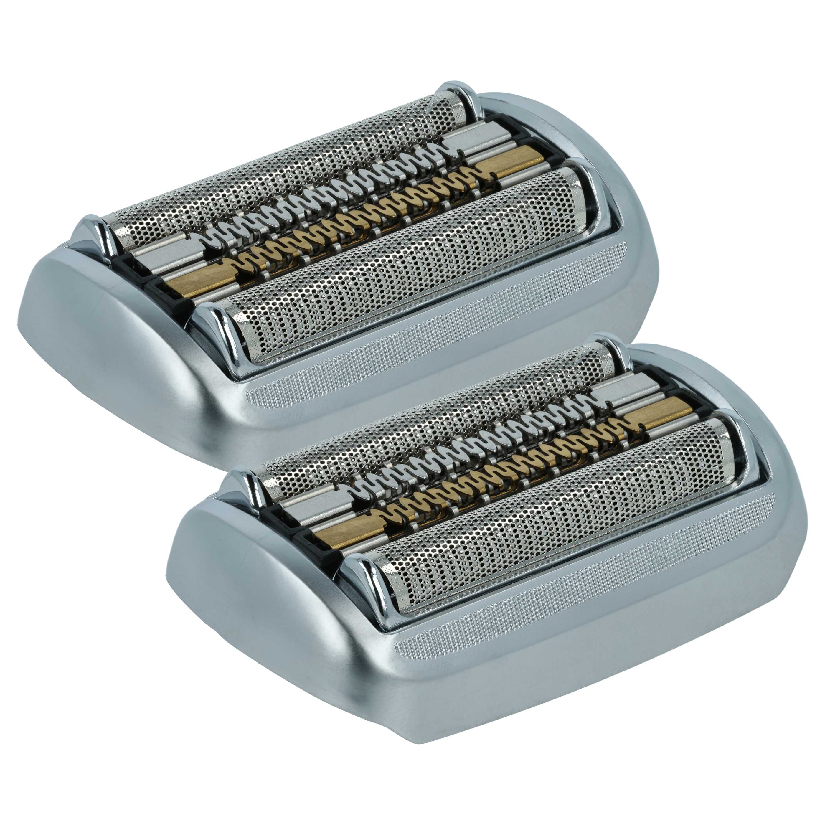 2x Shaving Heads replaces Braun 94M for Braun Electric Razor, matt silver