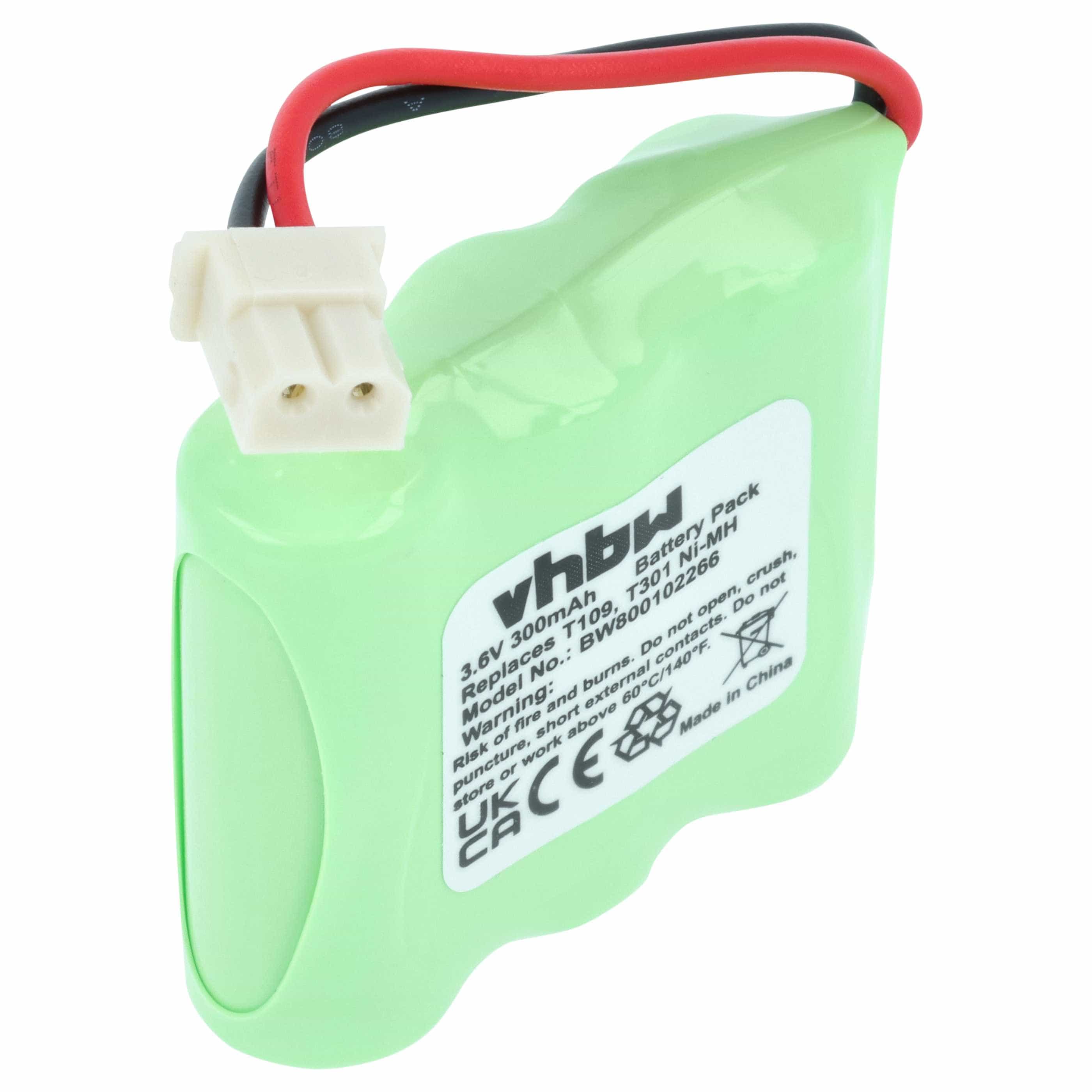 Batterie remplace T301, T109 pour téléphone Panasonic - 300mAh 3,6V NiMH
