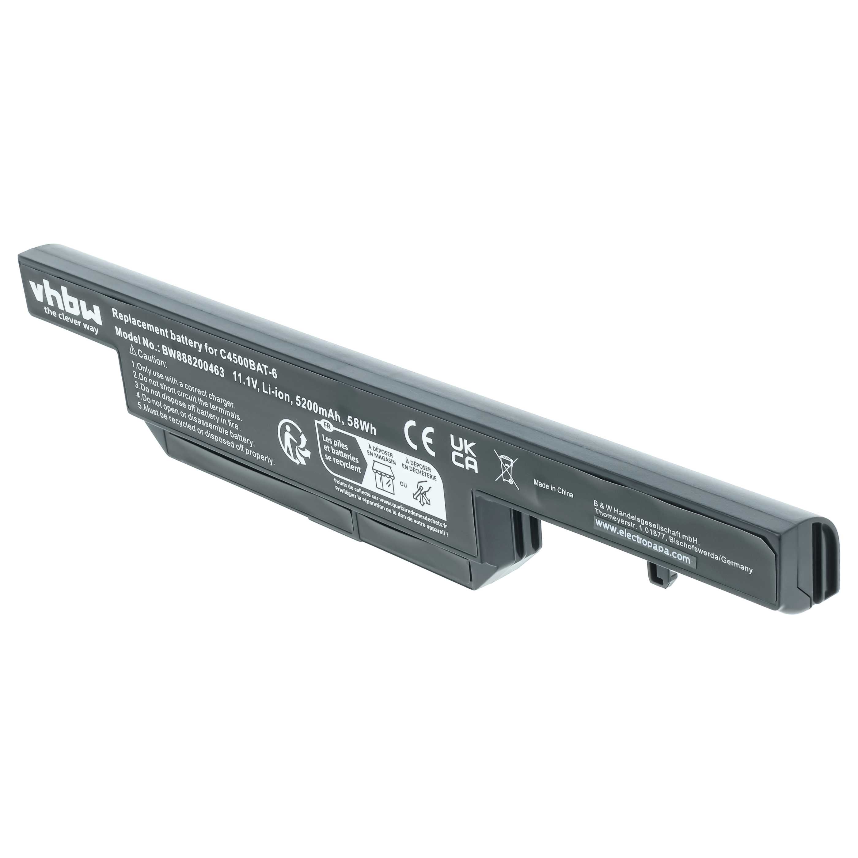 Akumulator do laptopa zamiennik Clevo 6-87-C480S-4G4, 6-87-c480s-4g41 - 5200 mAh 11,1 V Li-Ion, czarny