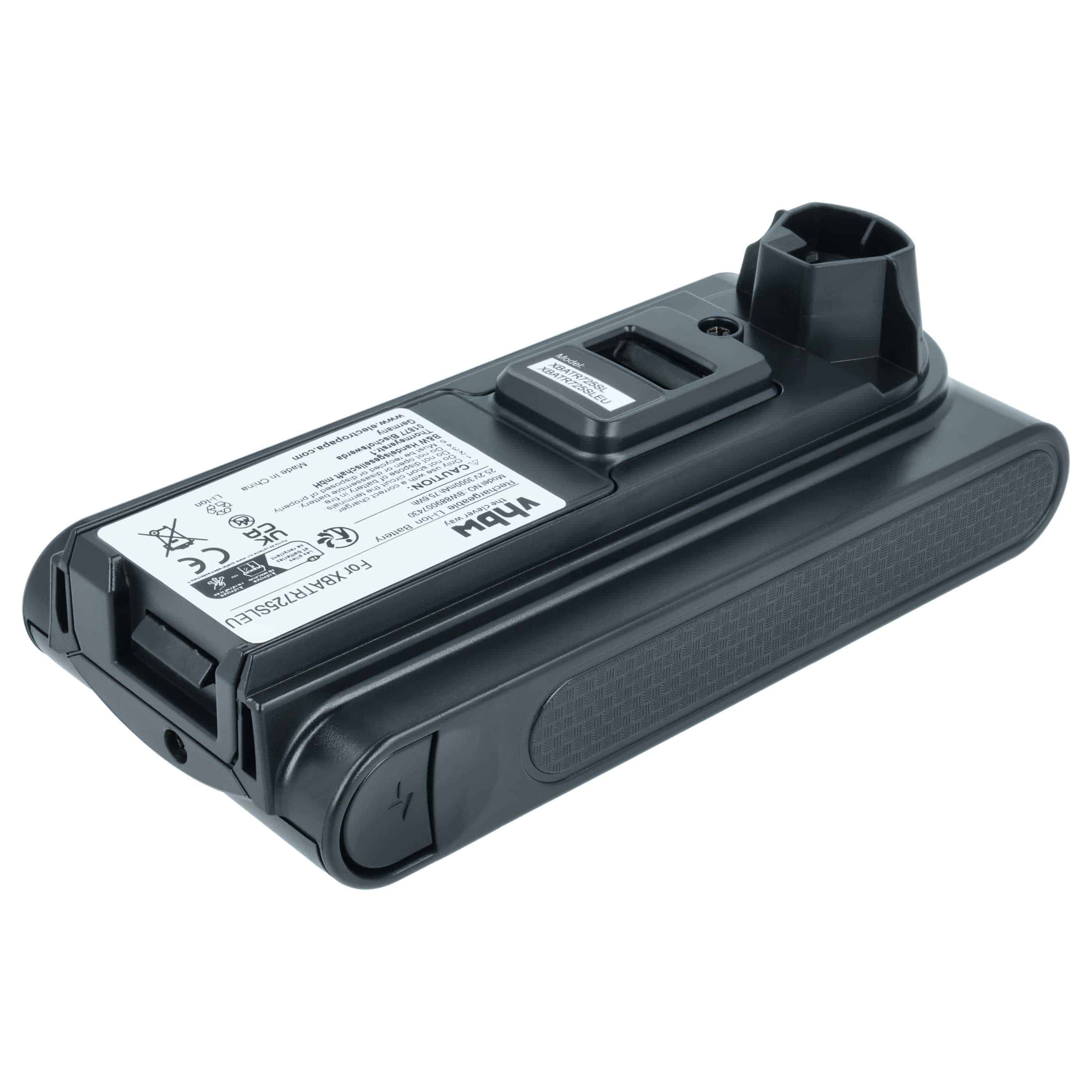 Battery replaces Shark XBATR725SLEU for Shark 3000mAh, 25.2V, Li-Ion
