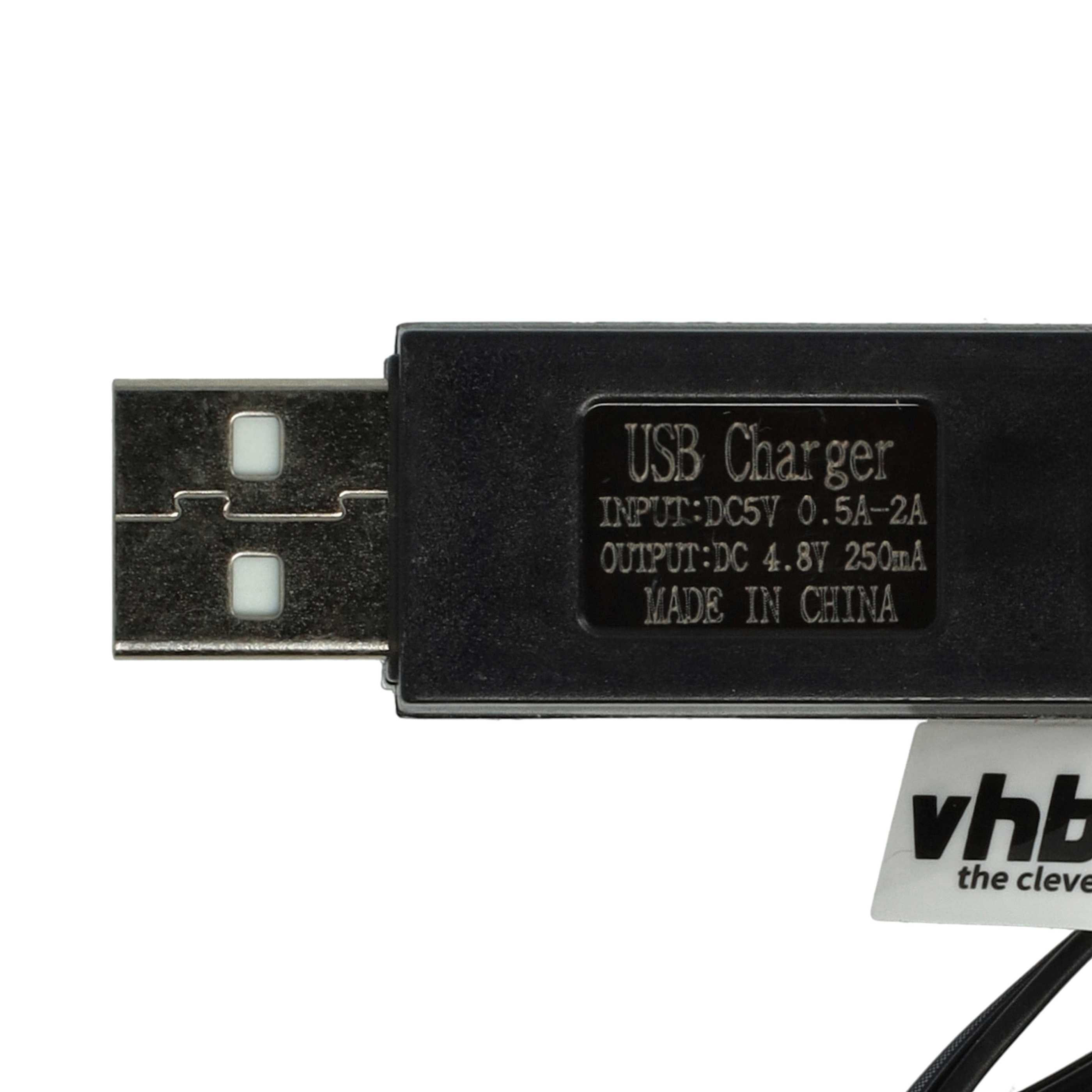 USB Charging Cable suitable for RC Batteries with JST Connector, RC Model Making Battery Packs - 60 cm 4.8 V