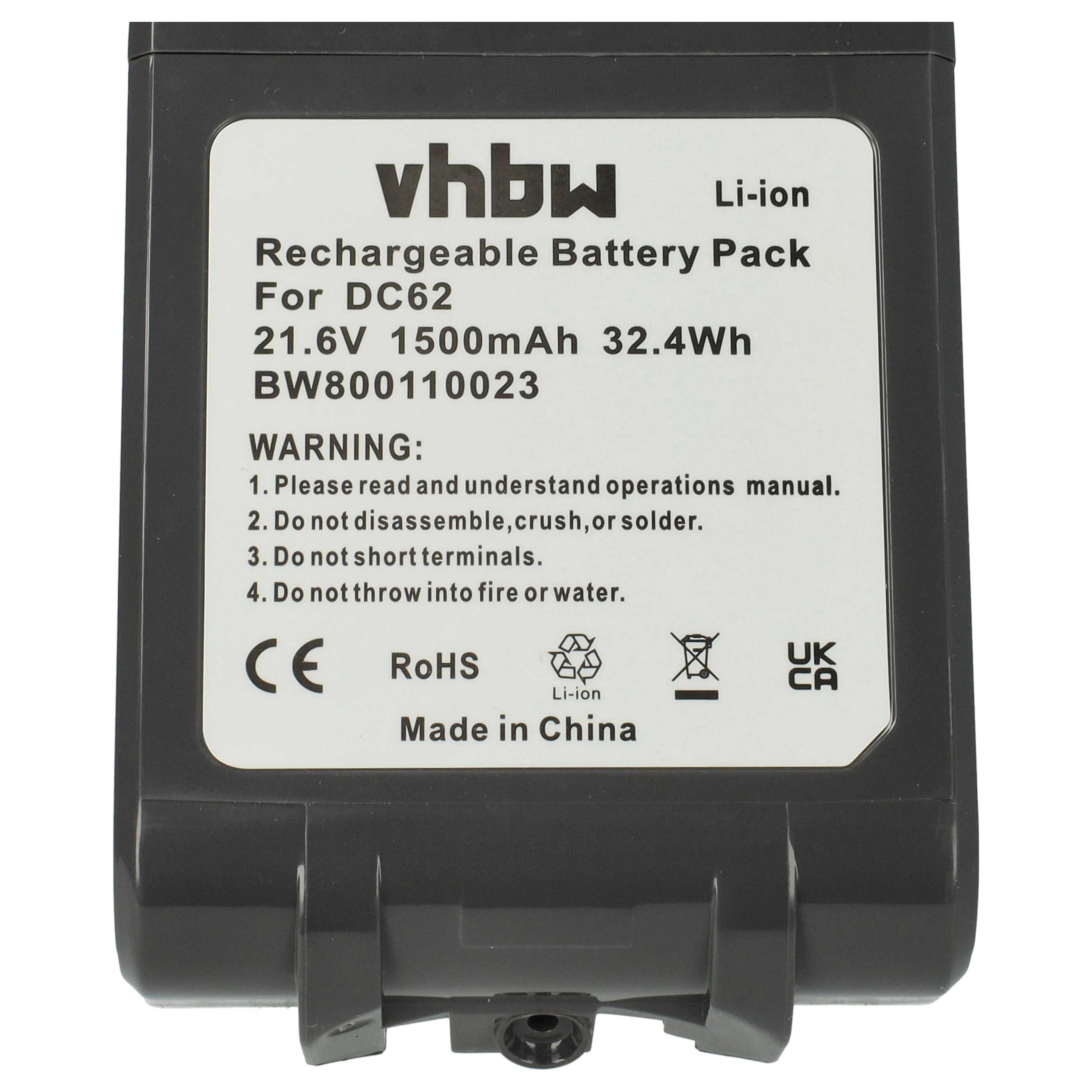 Batteria sostituisce Dyson 205794-01/04, 61034-01, 61034-03 per aspirapolvere - 1500mAh 21,6V Li-Ion