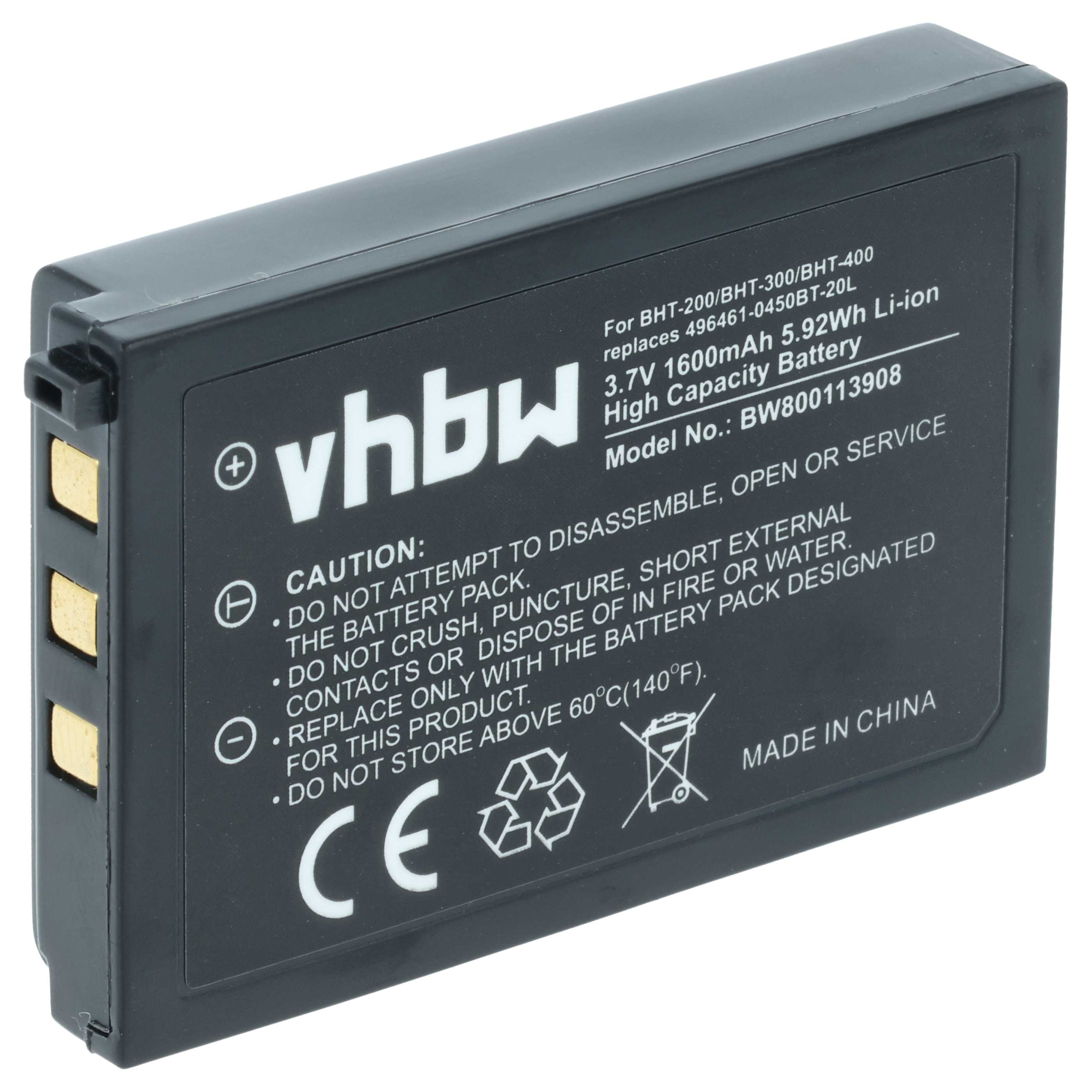 Batería reemplaza 496461-0450, 96461-0450, 496466-1130 para escáner código de barras (1600 mAh, 3,7 V, Li-Ion)