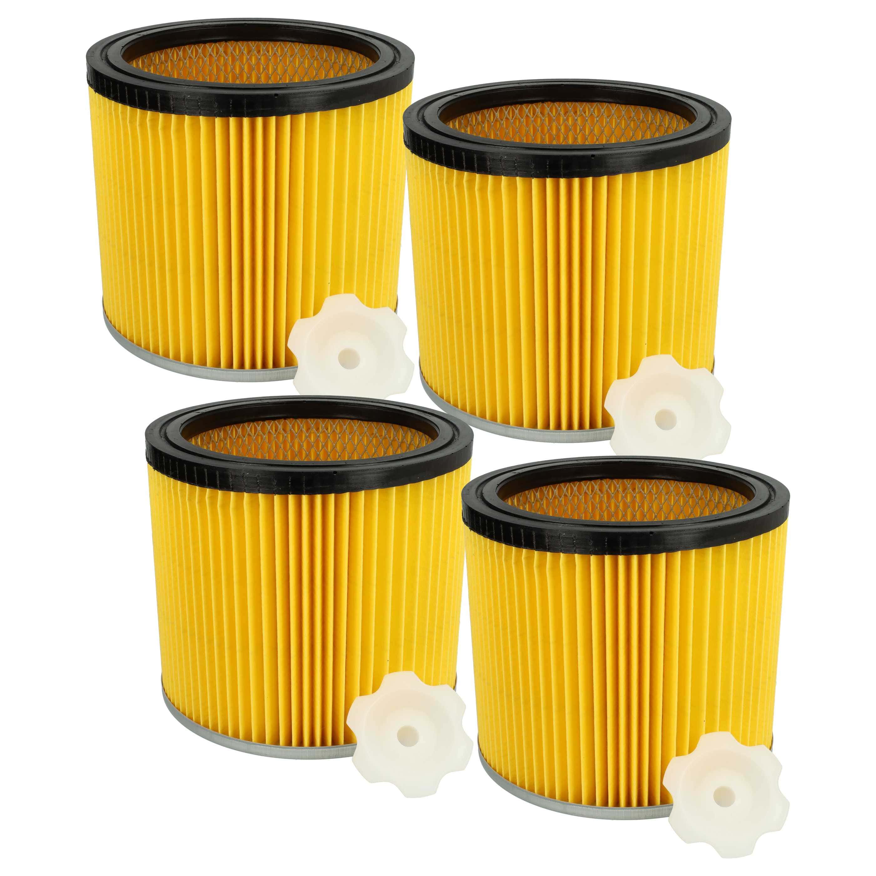 4x cartridge filter replaces Bosch 2 607 432 001, 2607432001 for Bosch Vacuum Cleaner, black / silver / yellow