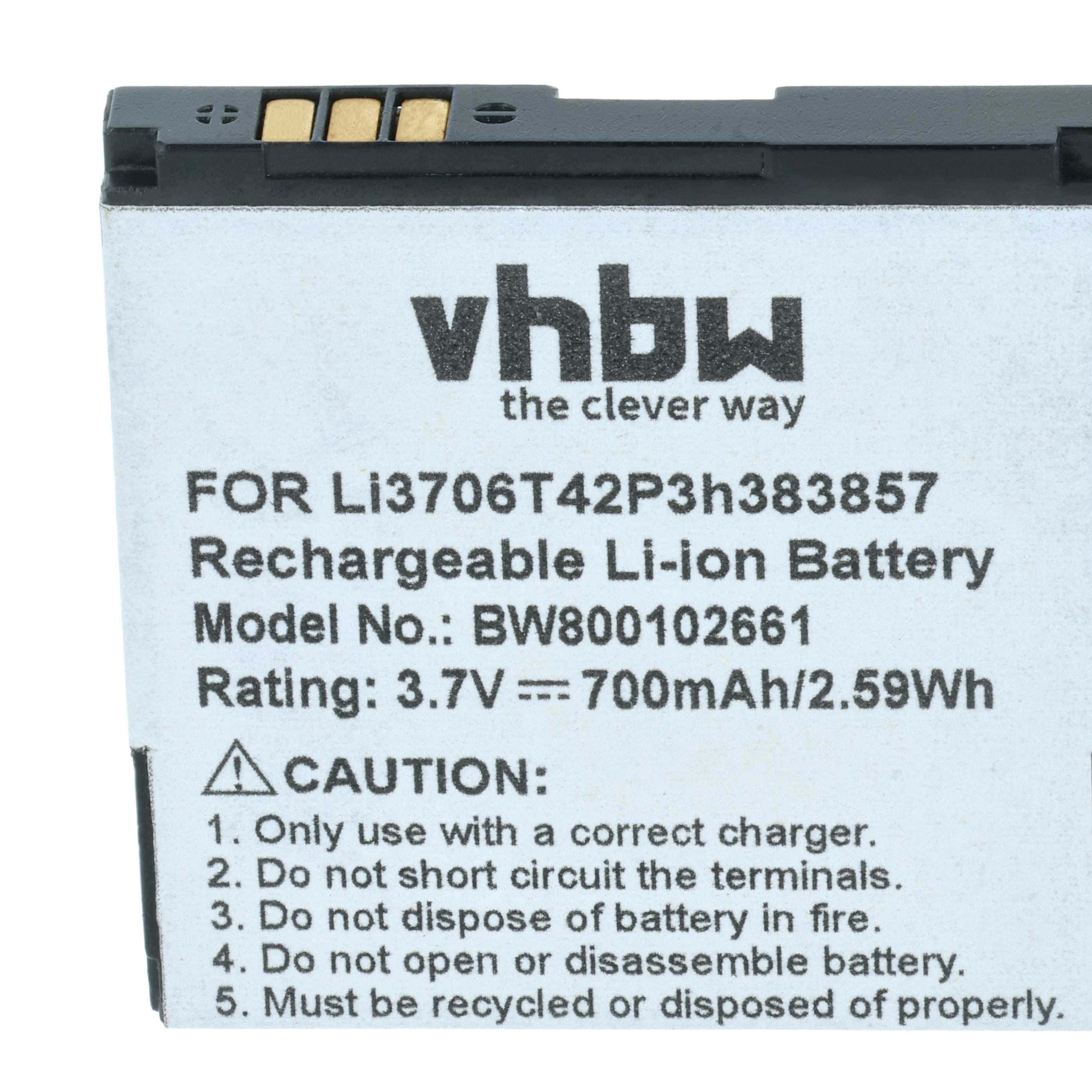 Akumulator do telefonu smartfona zamiennik ZTE Li3706T42P3h383857 - 700 mAh 3,7 V Li-Ion