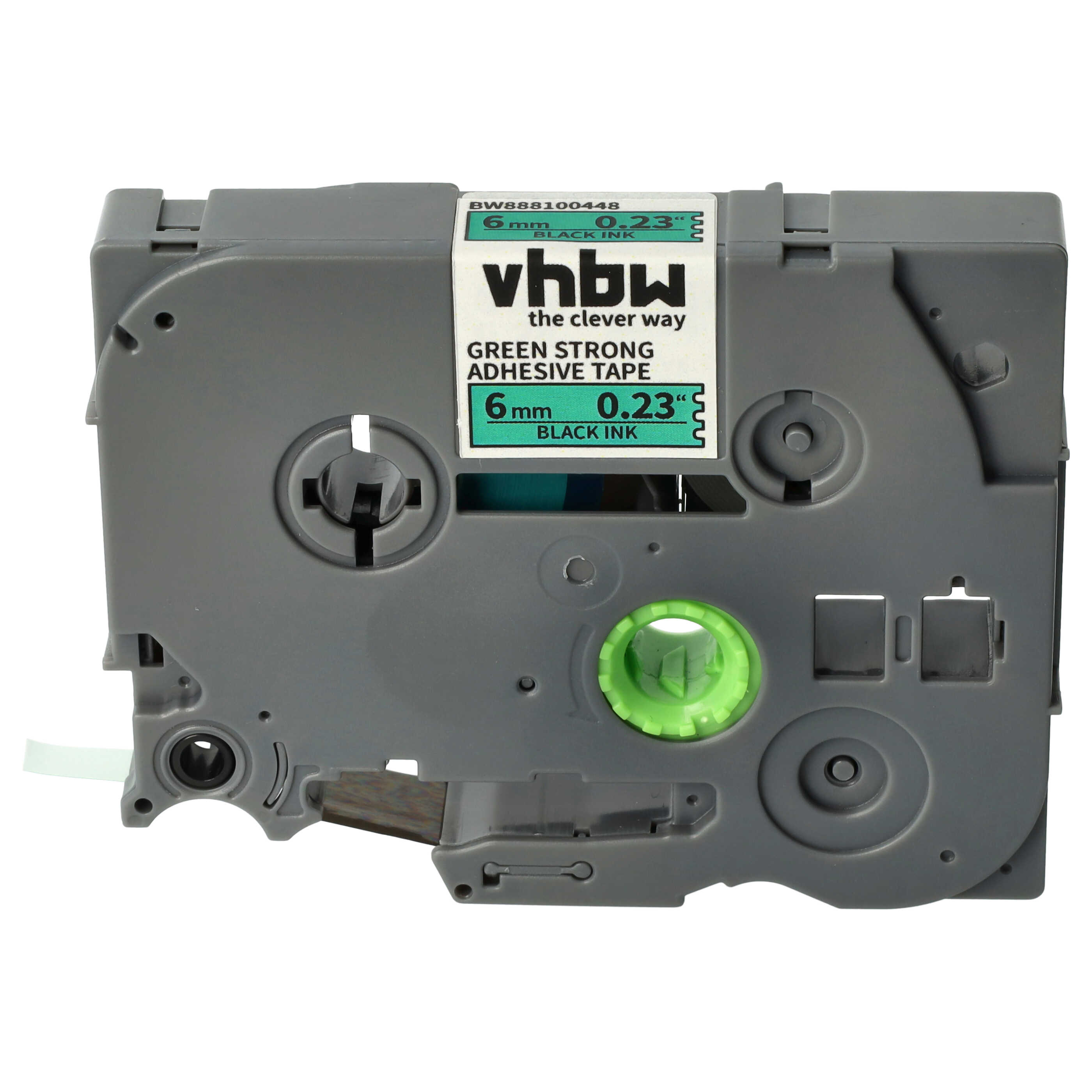 Label Tape as Replacement for Brother TZE-S711 - 6 mm Black to Green, Extra Stark