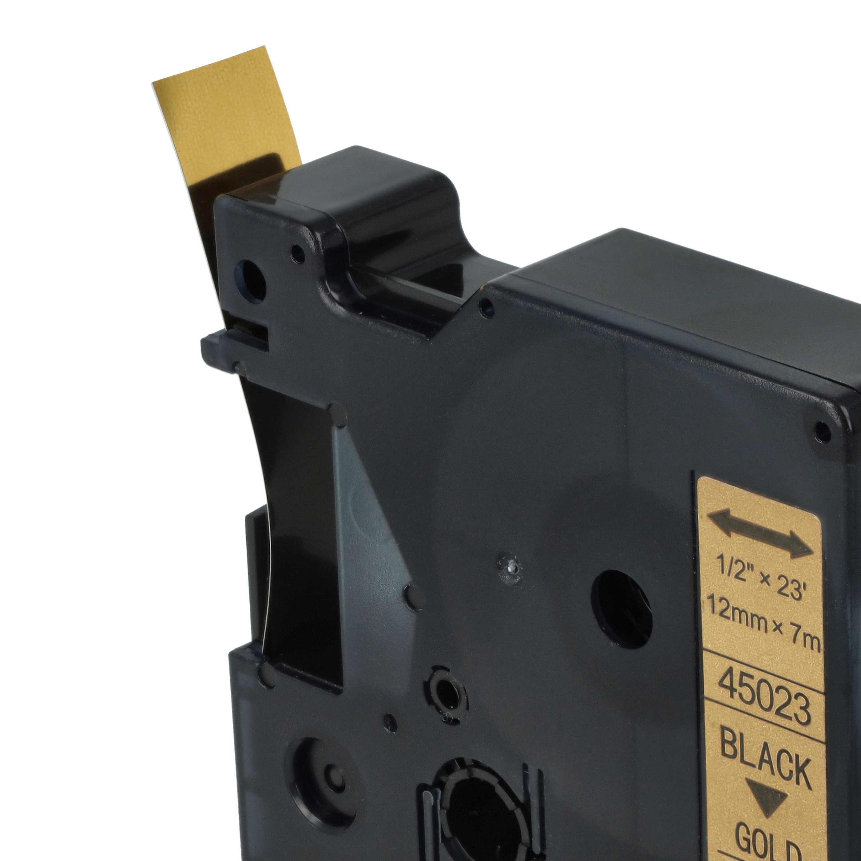 Label Tape replaces Dymo 45023, D1 - 12 mm Black to Gold