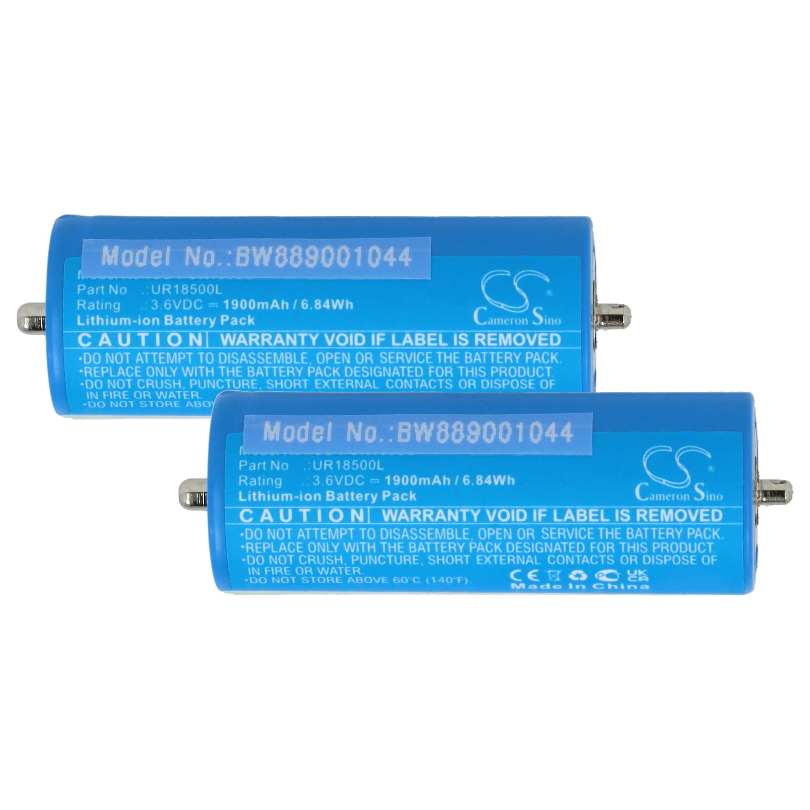 2x Batteria sostituisce Braun 67030924, 6703925, 3018765, 67030925, 67030625, 7030924 - 1900mAh 3,6V Li-Ion