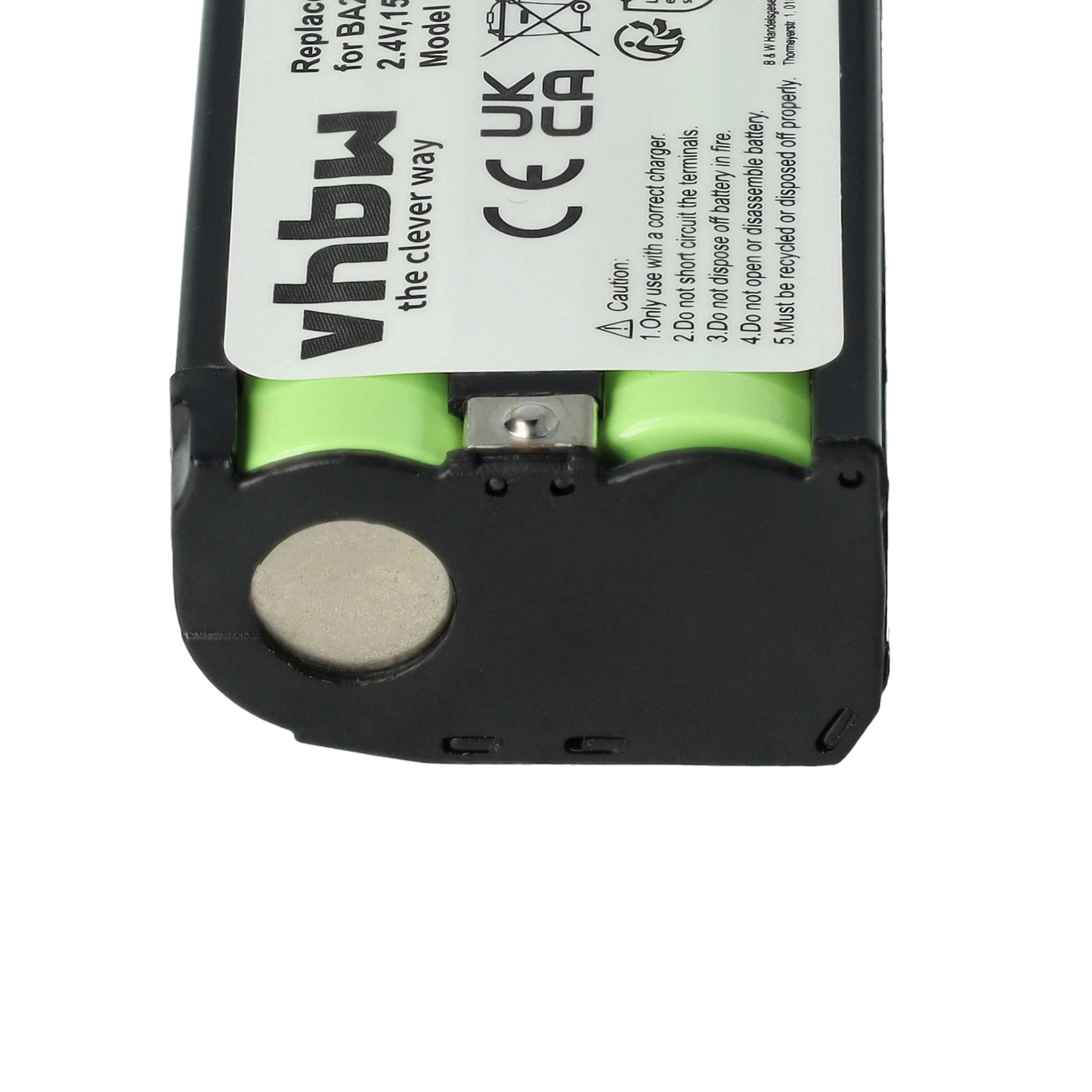 Batterie (2 pcs.) remplace Sennheiser BA2015, BA-2015 microphone - 1500mAh 2,4V NiMH