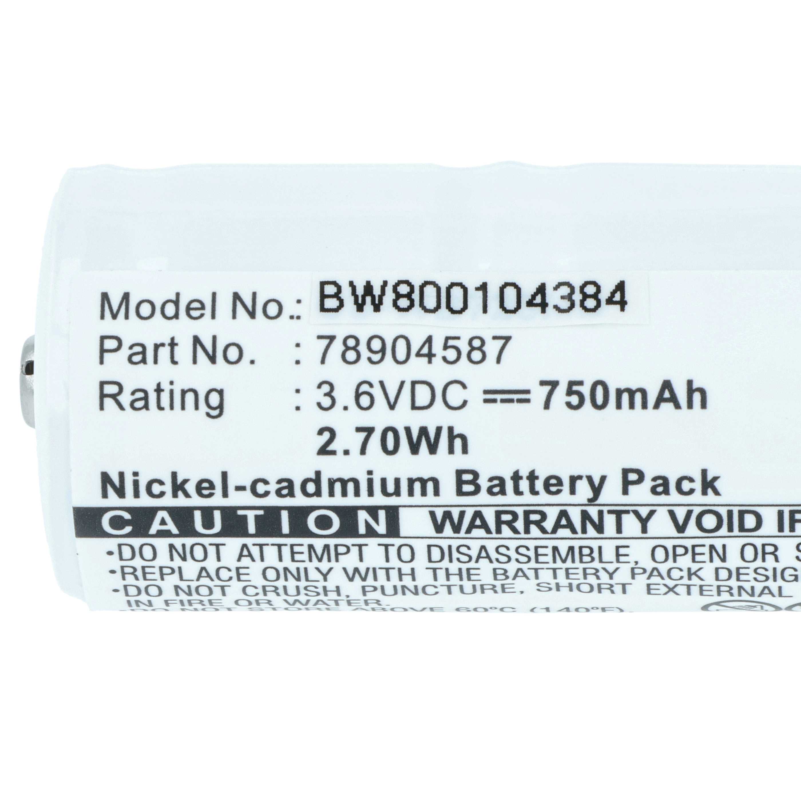 Akku als Ersatz für Welch Allyn 78904587 für Cardinal Medical - 750mAh 3,6V NiCd