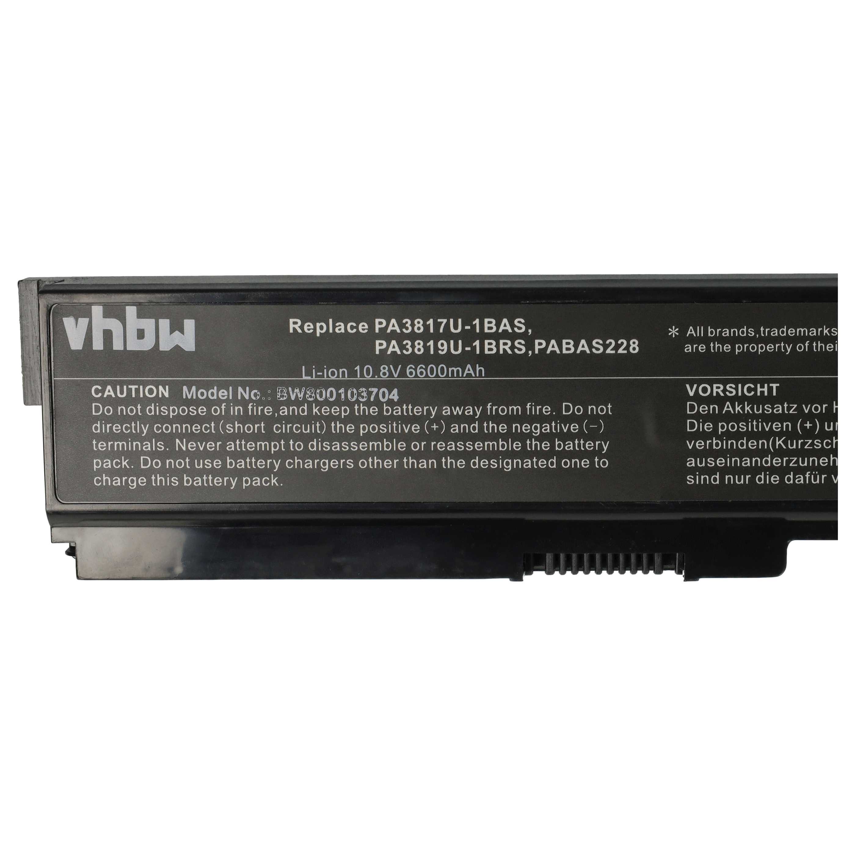 Akumulator do laptopa zamiennik Toshiba PA3817U-1BRS, PA3817U-1BAS - 6600 mAh 11,1 V Li-Ion, czarny